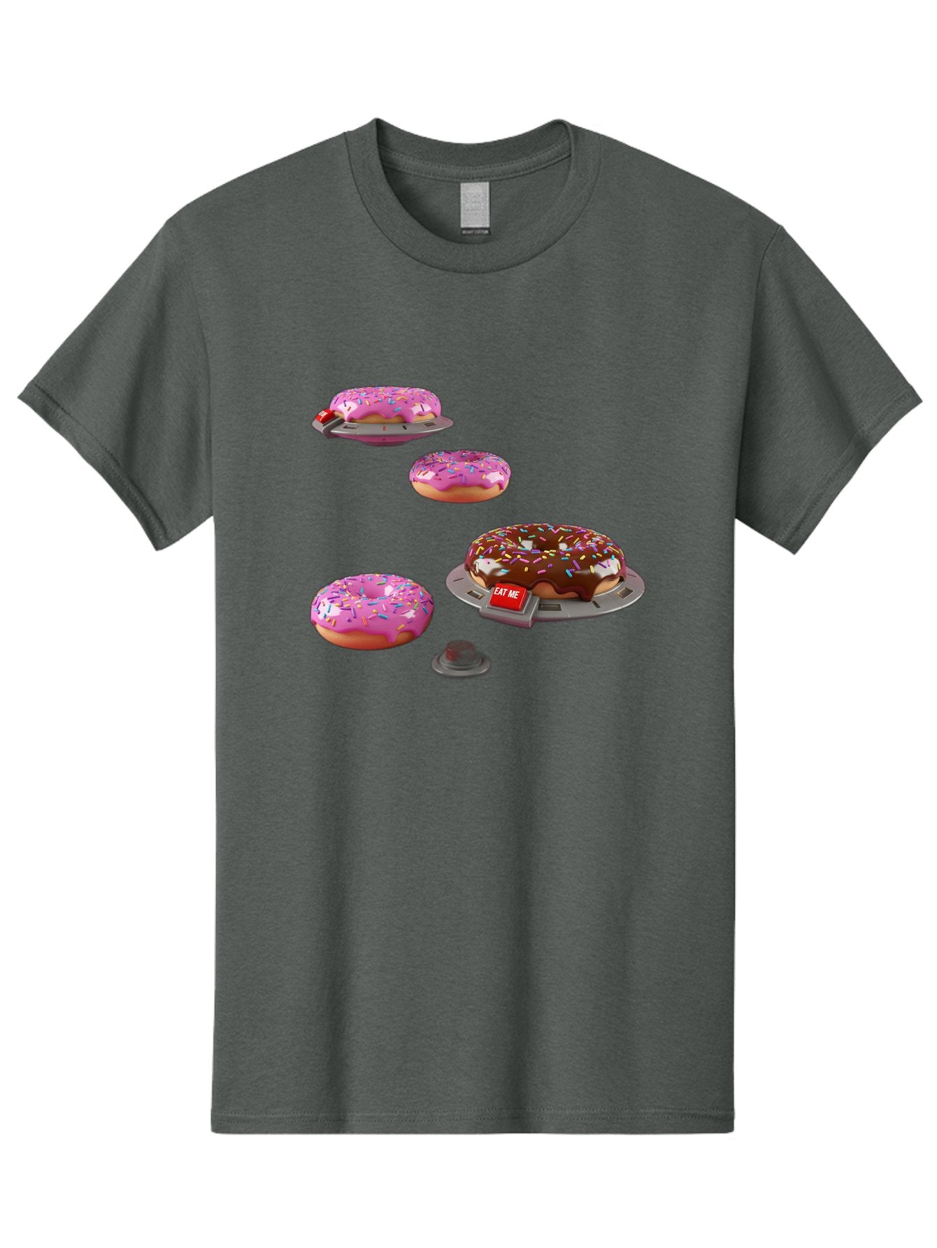 Donuts-On-Ufos Men'S Graphic Tee, 100% Cotton, Comfortable Casual Summer Wear, Machine Washable, Pink Frosted Donuts, Chocolate Frosted Donut, Sprinkles, Ufos, Eat Me Sign, Flying Donuts, Futuristic Dessert, 3D Rendering Bab879 11