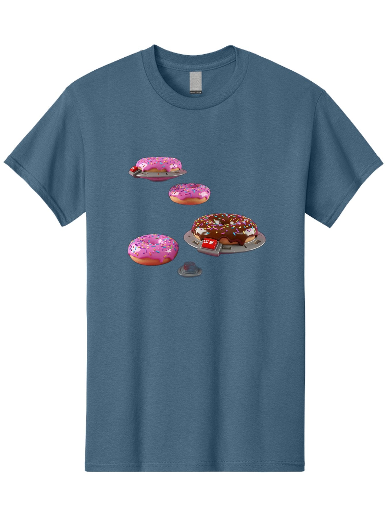 Donuts-On-Ufos Men'S Graphic Tee, 100% Cotton, Comfortable Casual Summer Wear, Machine Washable, Pink Frosted Donuts, Chocolate Frosted Donut, Sprinkles, Ufos, Eat Me Sign, Flying Donuts, Futuristic Dessert, 3D Rendering Bab879 10