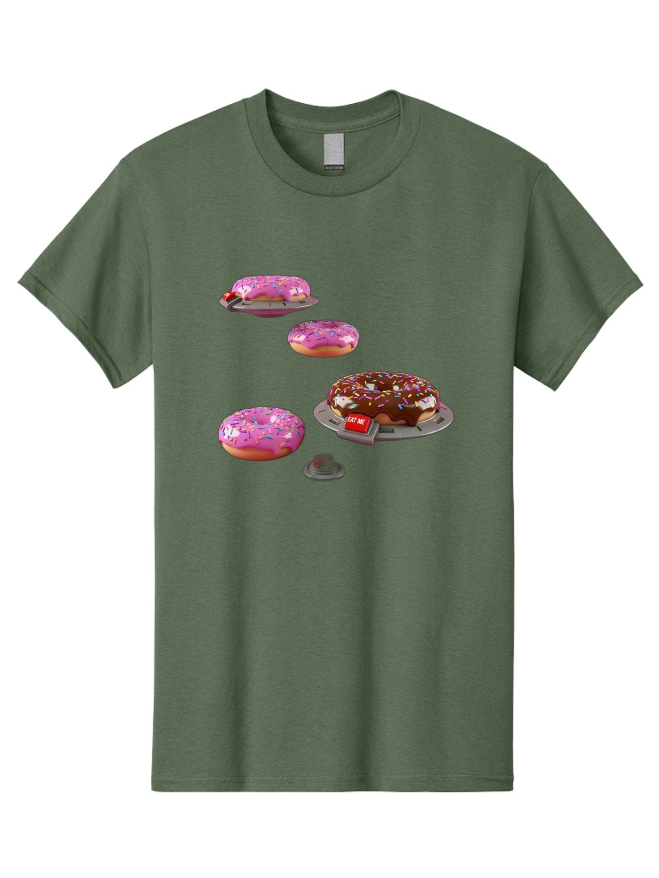 Donuts-On-Ufos Men'S Graphic Tee, 100% Cotton, Comfortable Casual Summer Wear, Machine Washable, Pink Frosted Donuts, Chocolate Frosted Donut, Sprinkles, Ufos, Eat Me Sign, Flying Donuts, Futuristic Dessert, 3D Rendering Bab879 15