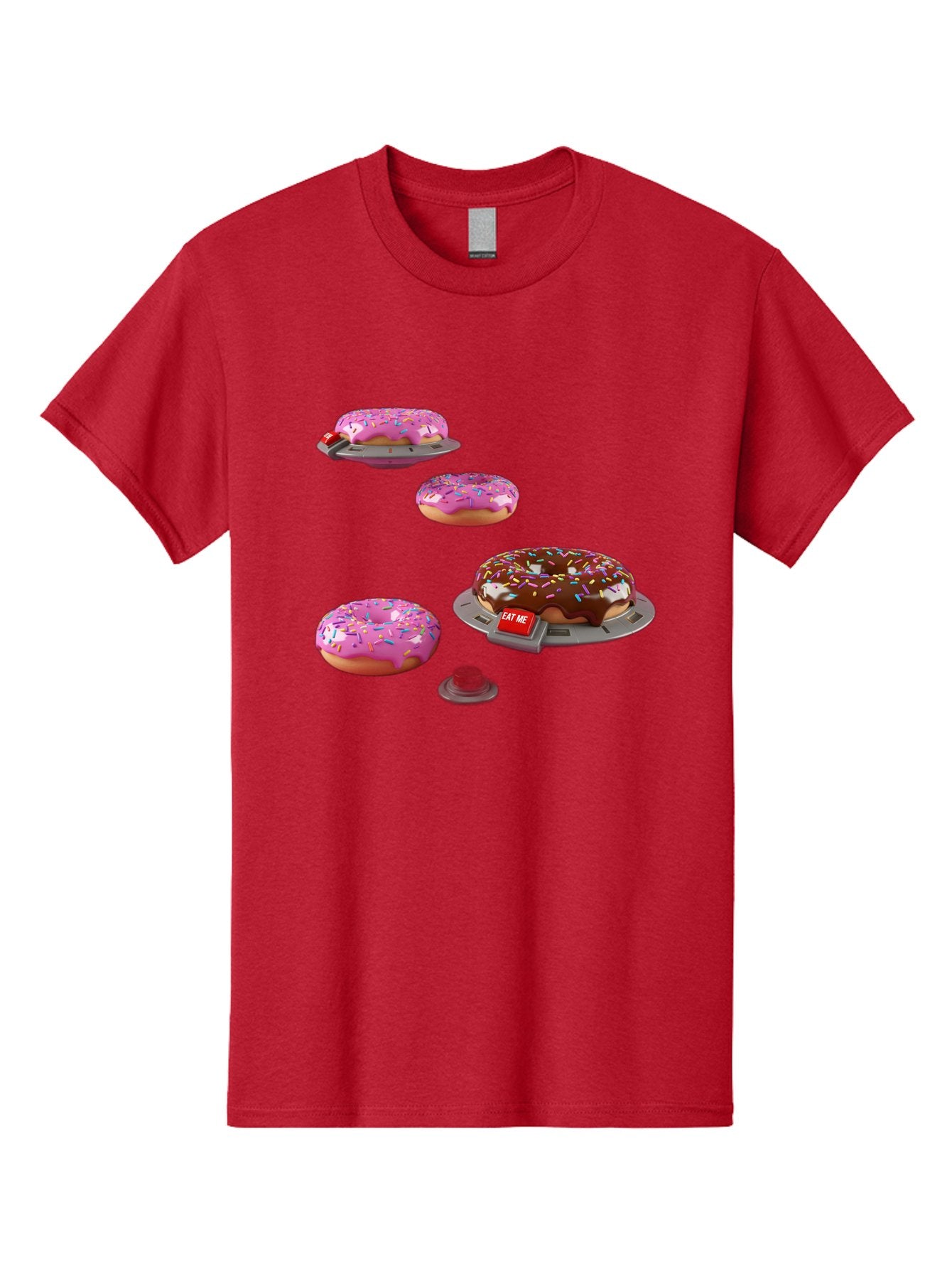 Donuts-On-Ufos Men'S Graphic Tee, 100% Cotton, Comfortable Casual Summer Wear, Machine Washable, Pink Frosted Donuts, Chocolate Frosted Donut, Sprinkles, Ufos, Eat Me Sign, Flying Donuts, Futuristic Dessert, 3D Rendering Bab879 13