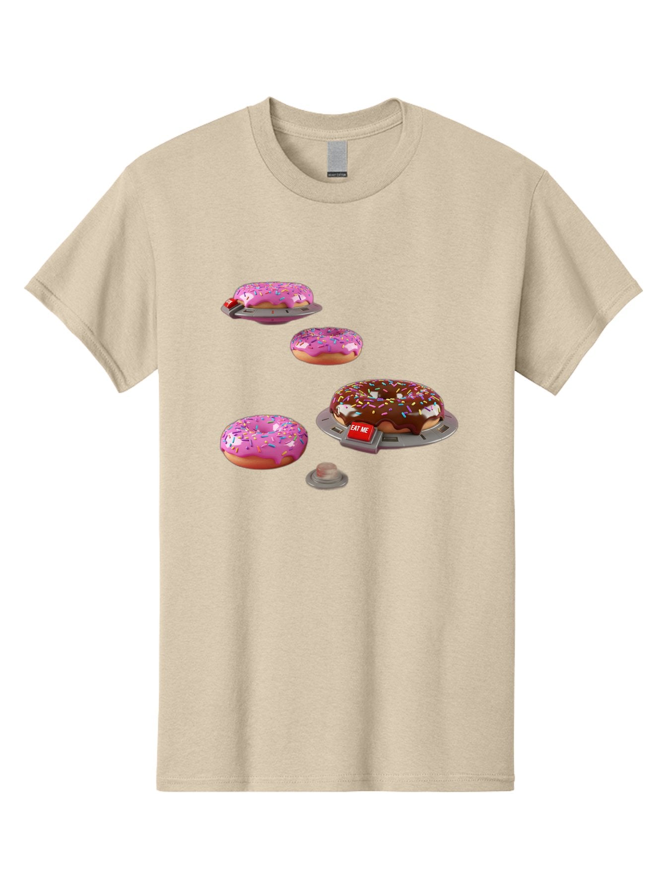 Donuts-On-Ufos Men'S Graphic Tee, 100% Cotton, Comfortable Casual Summer Wear, Machine Washable, Pink Frosted Donuts, Chocolate Frosted Donut, Sprinkles, Ufos, Eat Me Sign, Flying Donuts, Futuristic Dessert, 3D Rendering Bab879 8
