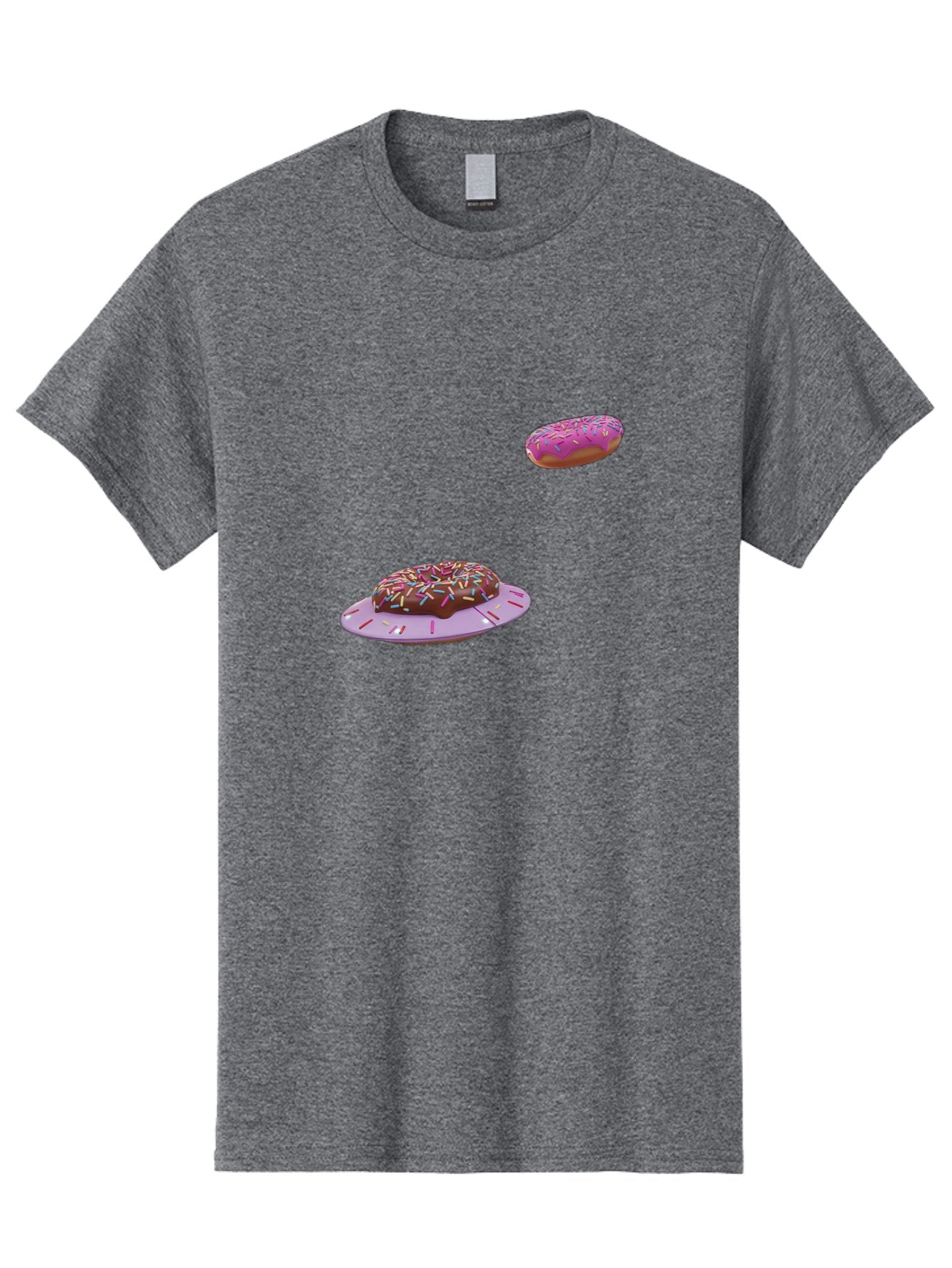 Donuts-With-Sprinkles Men'S Graphic Tee, 100% Cotton, Comfortable Casual Summer Wear, Machine Washable, Donuts In Mid-Air, Chocolate Donut With Sprinkles, Pink Frosting And Sprinkles, Sweet Treats, Dessert Delights, Tasty Pastries, Bab881 14