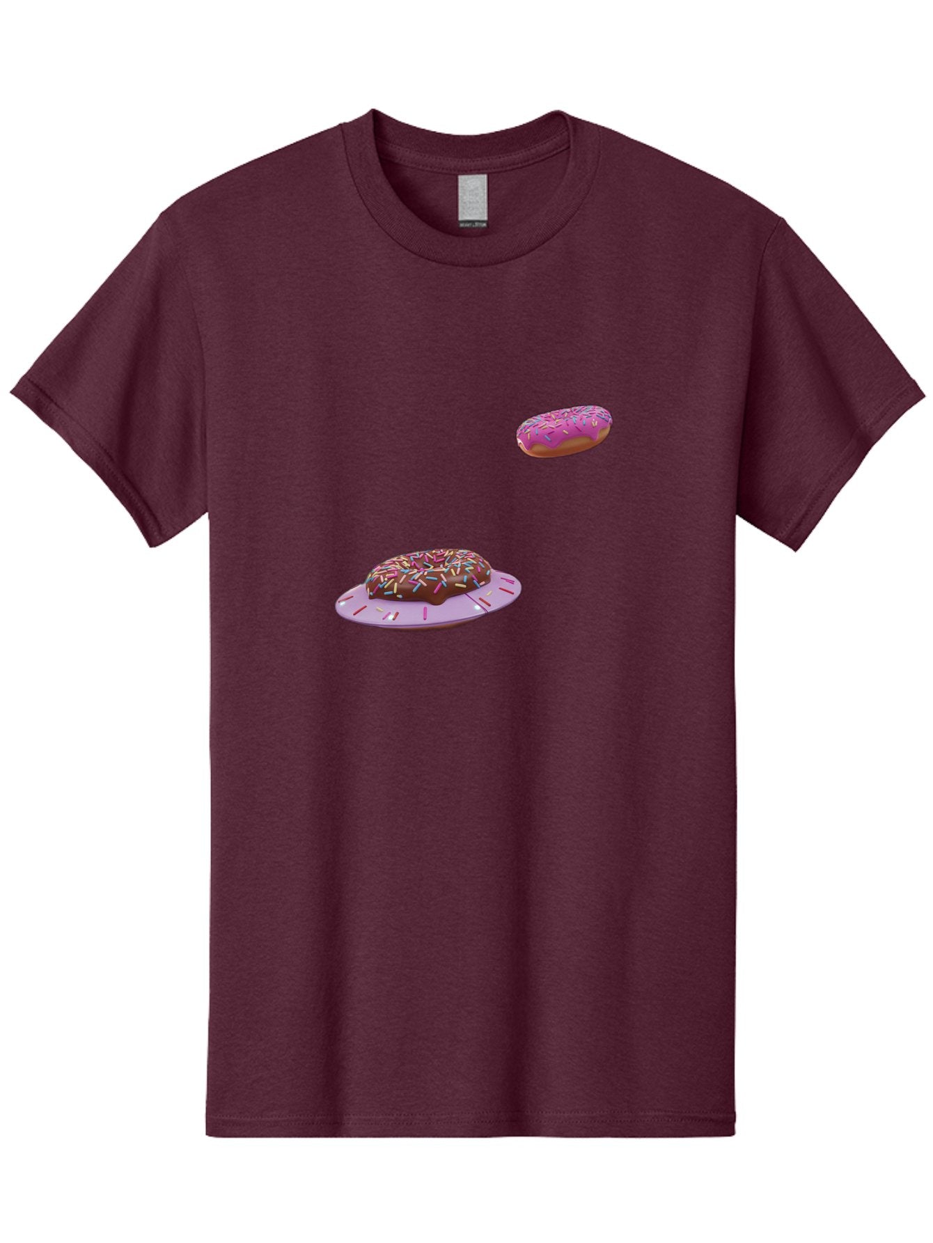 Donuts-With-Sprinkles Men'S Graphic Tee, 100% Cotton, Comfortable Casual Summer Wear, Machine Washable, Donuts In Mid-Air, Chocolate Donut With Sprinkles, Pink Frosting And Sprinkles, Sweet Treats, Dessert Delights, Tasty Pastries, Bab881 11