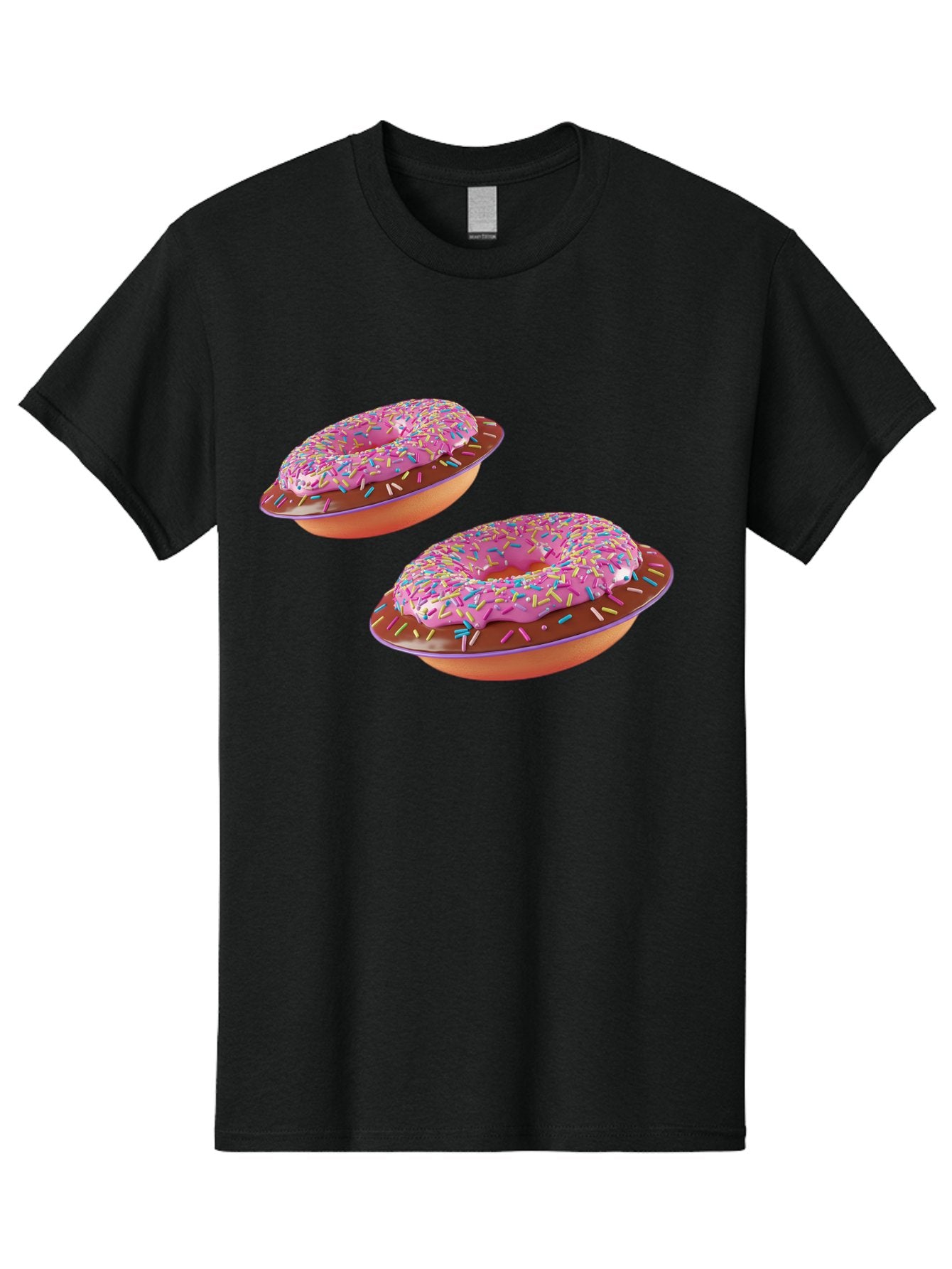 Donuts Men'S Graphic Tee, 100% Cotton, Comfortable Casual Summer Wear, Machine Washable, Donuts With Pink Frosting, Rainbow Sprinkles, Sweet Treats, Baked Goods, Colorful Desserts, Tasty Pastries, Indulgent Snacks Bab882