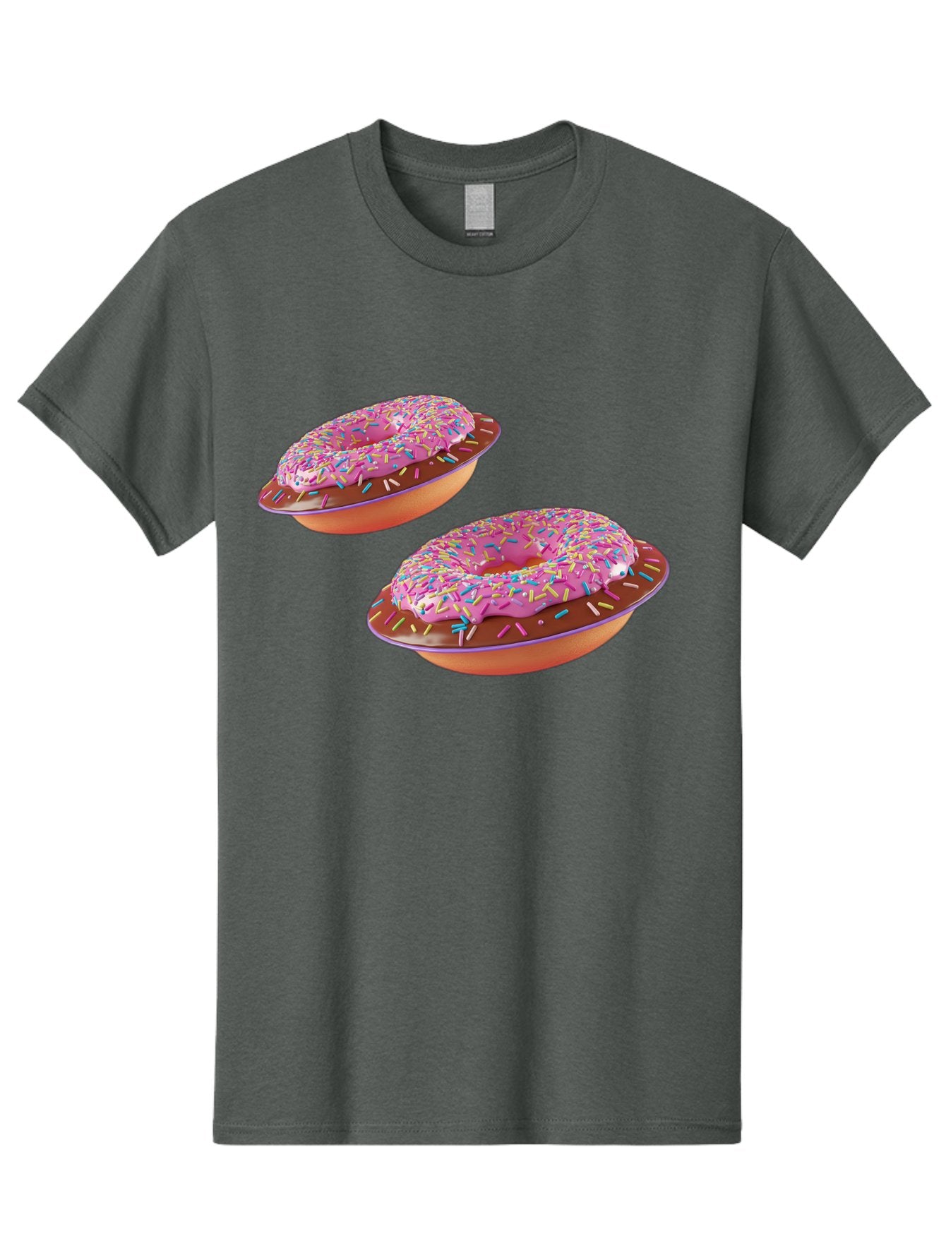 Donuts Men'S Graphic Tee, 100% Cotton, Comfortable Casual Summer Wear, Machine Washable, Donuts With Pink Frosting, Rainbow Sprinkles, Sweet Treats, Baked Goods, Colorful Desserts, Tasty Pastries, Indulgent Snacks Bab882 4
