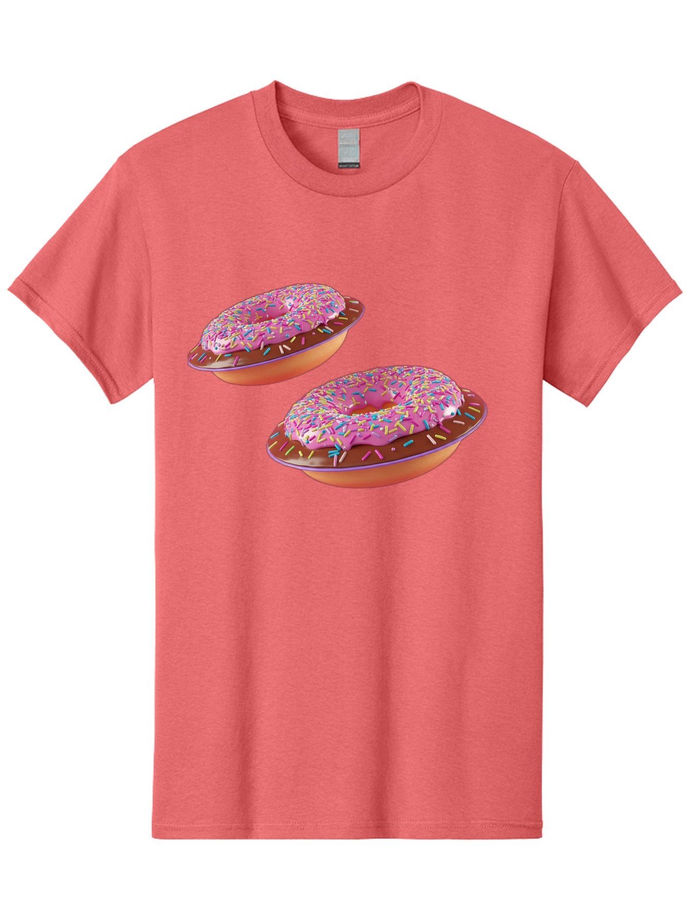 Donuts Men'S Graphic Tee, 100% Cotton, Comfortable Casual Summer Wear, Machine Washable, Donuts With Pink Frosting, Rainbow Sprinkles, Sweet Treats, Baked Goods, Colorful Desserts, Tasty Pastries, Indulgent Snacks Bab882 5