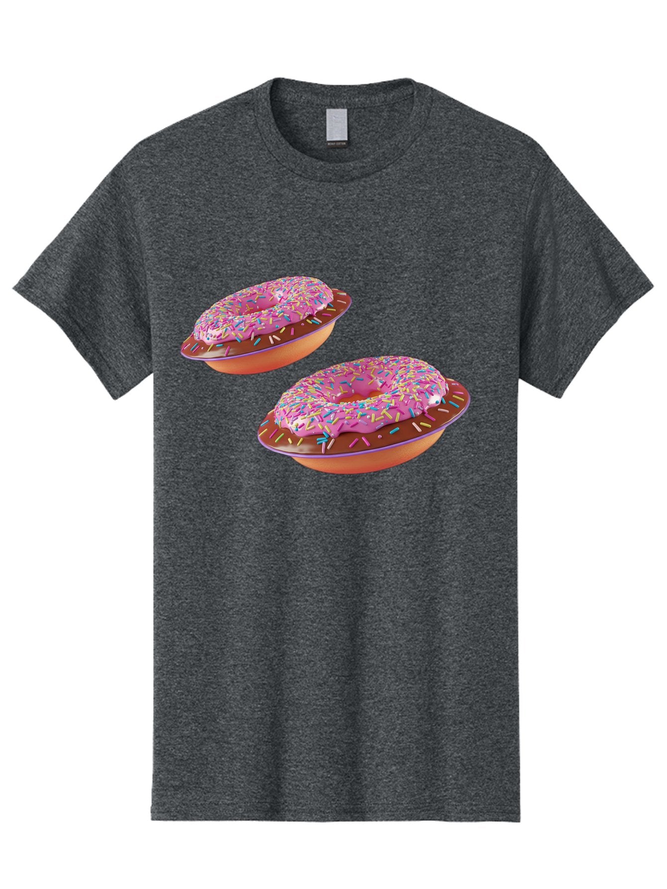 Donuts Men'S Graphic Tee, 100% Cotton, Comfortable Casual Summer Wear, Machine Washable, Donuts With Pink Frosting, Rainbow Sprinkles, Sweet Treats, Baked Goods, Colorful Desserts, Tasty Pastries, Indulgent Snacks Bab882 13