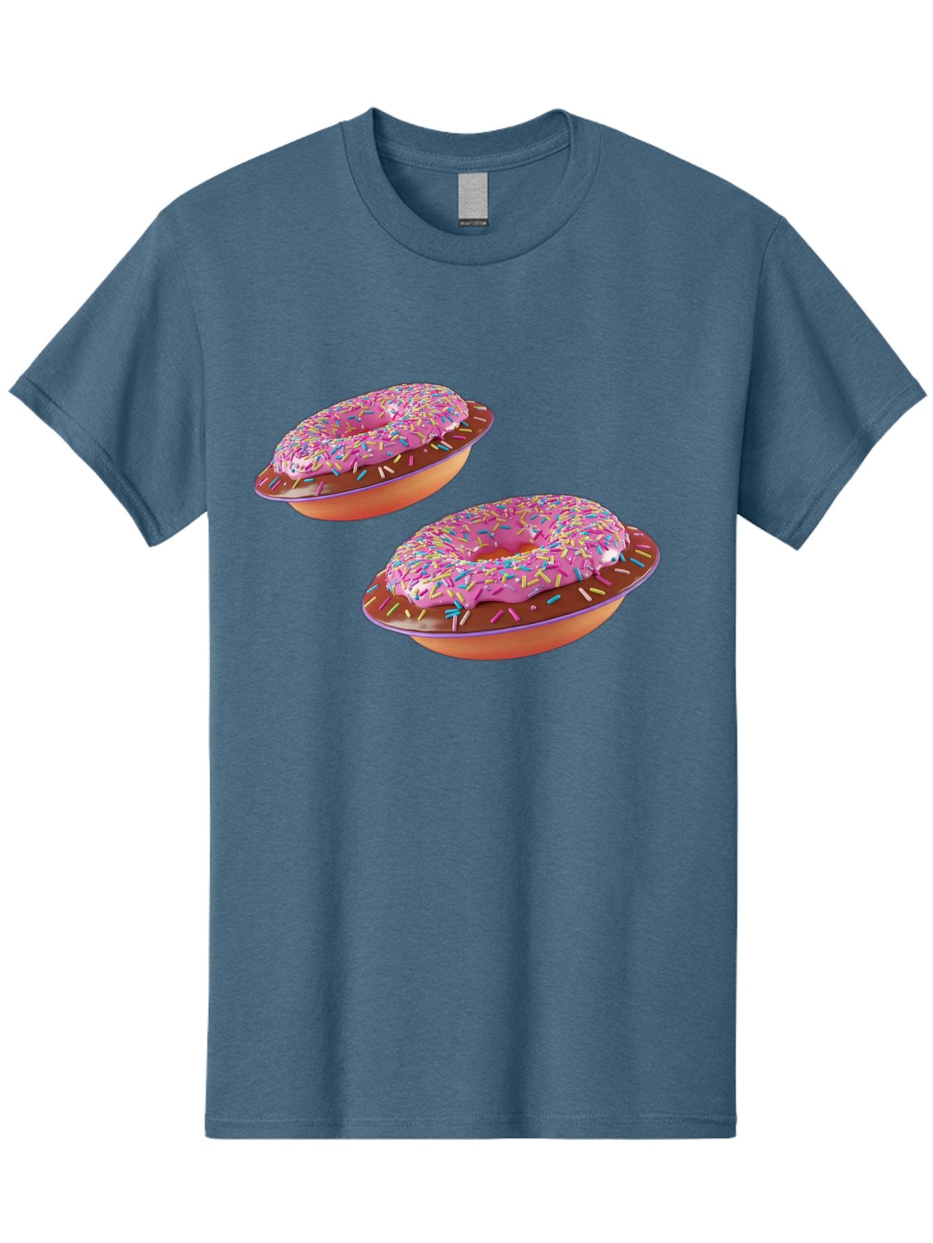 Donuts Men'S Graphic Tee, 100% Cotton, Comfortable Casual Summer Wear, Machine Washable, Donuts With Pink Frosting, Rainbow Sprinkles, Sweet Treats, Baked Goods, Colorful Desserts, Tasty Pastries, Indulgent Snacks Bab882 9