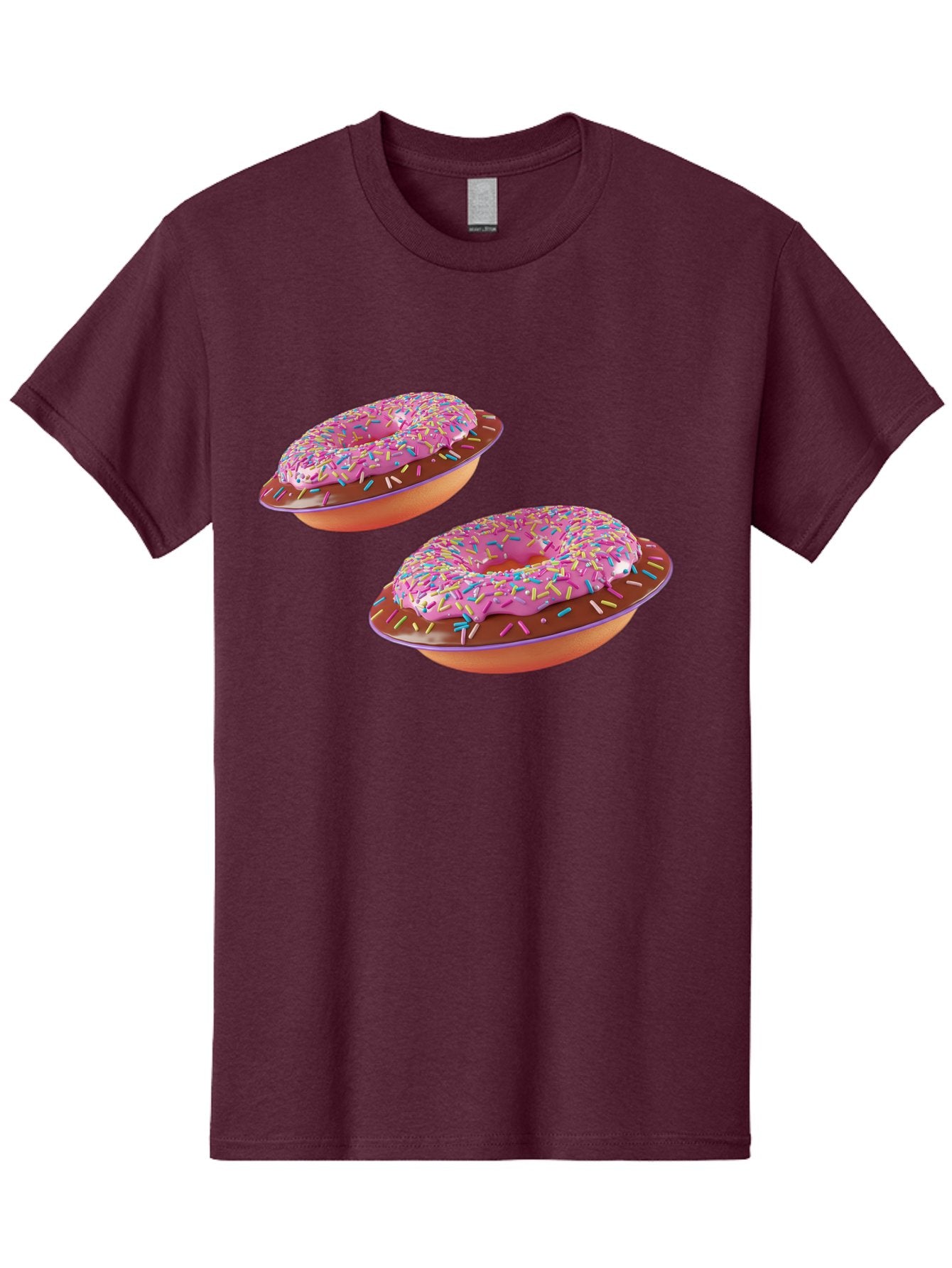 Donuts Men'S Graphic Tee, 100% Cotton, Comfortable Casual Summer Wear, Machine Washable, Donuts With Pink Frosting, Rainbow Sprinkles, Sweet Treats, Baked Goods, Colorful Desserts, Tasty Pastries, Indulgent Snacks Bab882 7