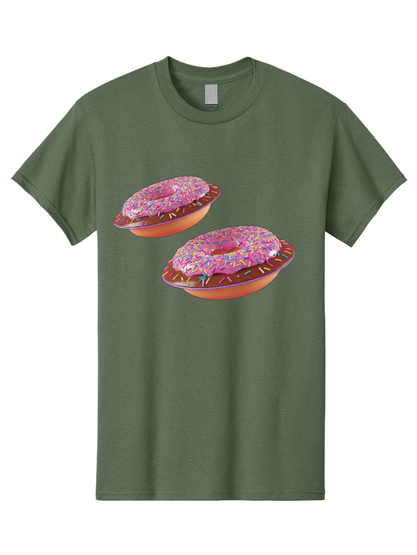 Donuts Men'S Graphic Tee, 100% Cotton, Comfortable Casual Summer Wear, Machine Washable, Donuts With Pink Frosting, Rainbow Sprinkles, Sweet Treats, Baked Goods, Colorful Desserts, Tasty Pastries, Indulgent Snacks Bab882 12