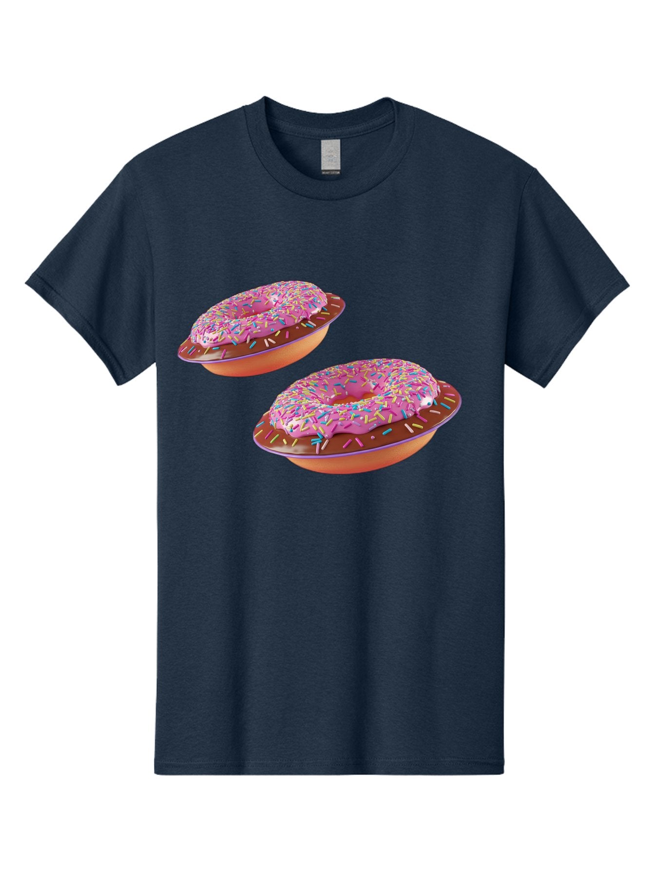 Donuts Men'S Graphic Tee, 100% Cotton, Comfortable Casual Summer Wear, Machine Washable, Donuts With Pink Frosting, Rainbow Sprinkles, Sweet Treats, Baked Goods, Colorful Desserts, Tasty Pastries, Indulgent Snacks Bab882 15