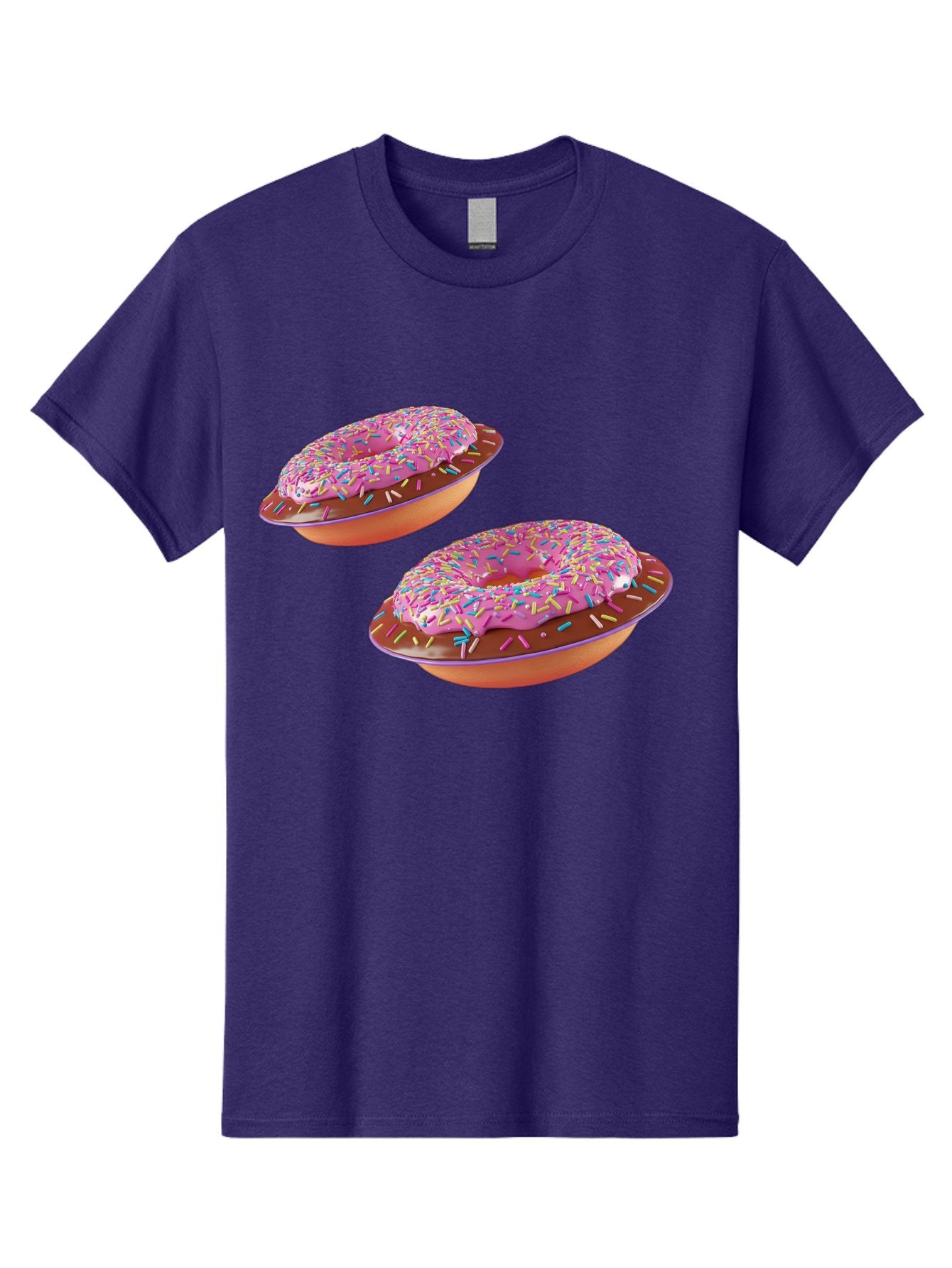 Donuts Men'S Graphic Tee, 100% Cotton, Comfortable Casual Summer Wear, Machine Washable, Donuts With Pink Frosting, Rainbow Sprinkles, Sweet Treats, Baked Goods, Colorful Desserts, Tasty Pastries, Indulgent Snacks Bab882 3