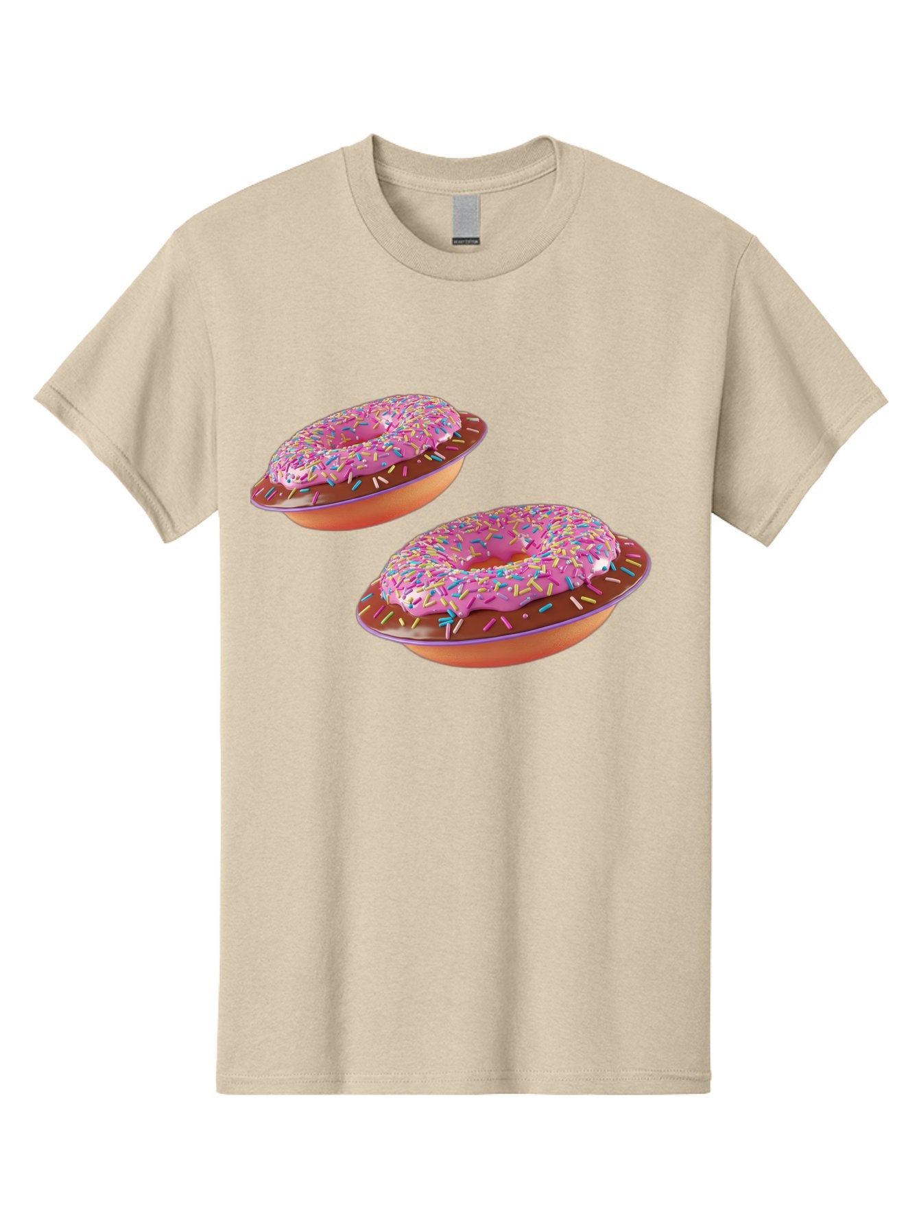 Donuts Men'S Graphic Tee, 100% Cotton, Comfortable Casual Summer Wear, Machine Washable, Donuts With Pink Frosting, Rainbow Sprinkles, Sweet Treats, Baked Goods, Colorful Desserts, Tasty Pastries, Indulgent Snacks Bab882