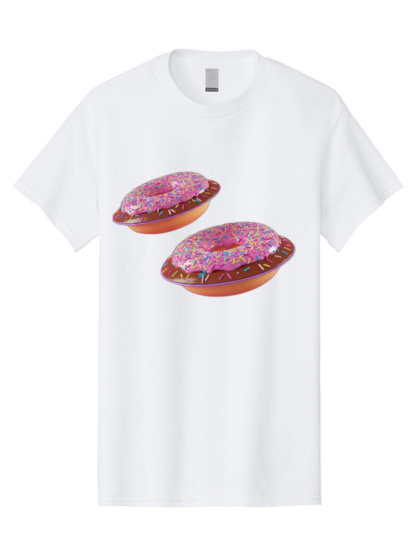 Donuts Men'S Graphic Tee, 100% Cotton, Comfortable Casual Summer Wear, Machine Washable, Donuts With Pink Frosting, Rainbow Sprinkles, Sweet Treats, Baked Goods, Colorful Desserts, Tasty Pastries, Indulgent Snacks Bab882 8