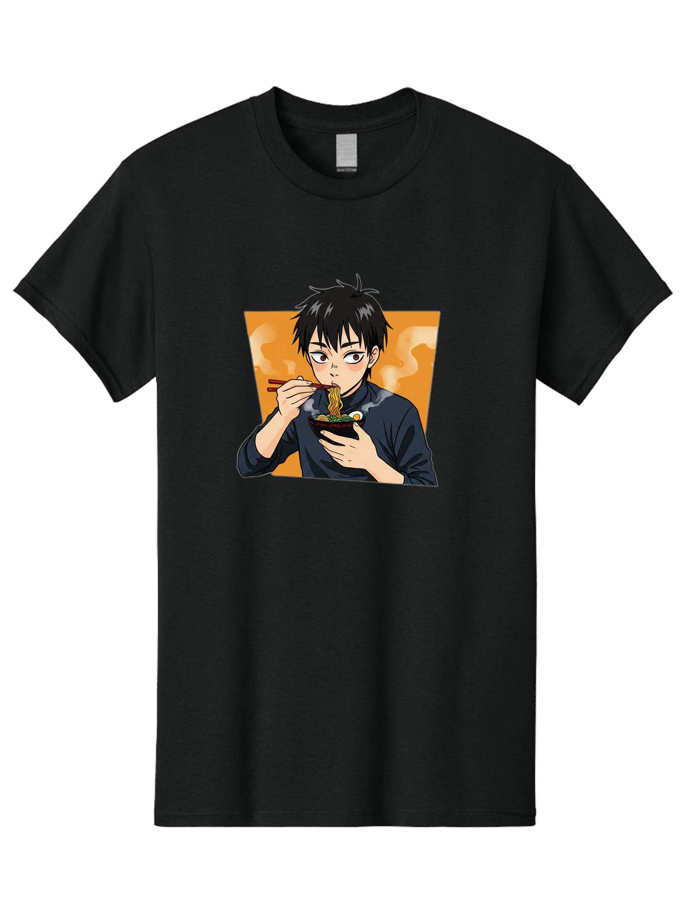 Eating-Ramen Men'S Graphic Tee, 100% Cotton, Comfortable Casual Summer Wear, Machine Washable, Anime Boy Eating Ramen, Steaming Hot Noodles, Chopsticks, Delicious Meal, Japanese Cuisine, Cartoon Style, Appetizing Food, Ramen Lover Bab887 7