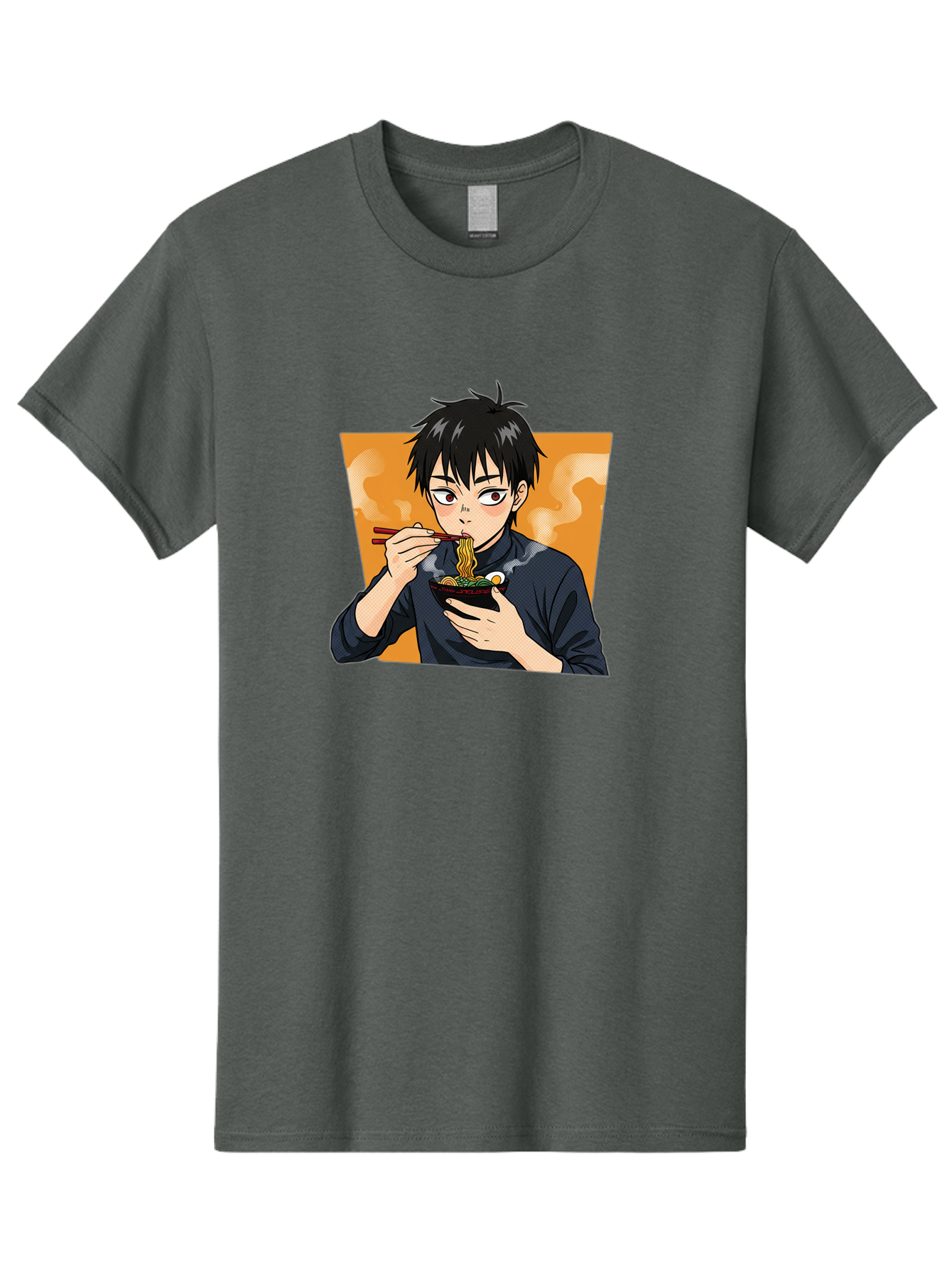 Eating-Ramen Men'S Graphic Tee, 100% Cotton, Comfortable Casual Summer Wear, Machine Washable, Anime Boy Eating Ramen, Steaming Hot Noodles, Chopsticks, Delicious Meal, Japanese Cuisine, Cartoon Style, Appetizing Food, Ramen Lover Bab887 8