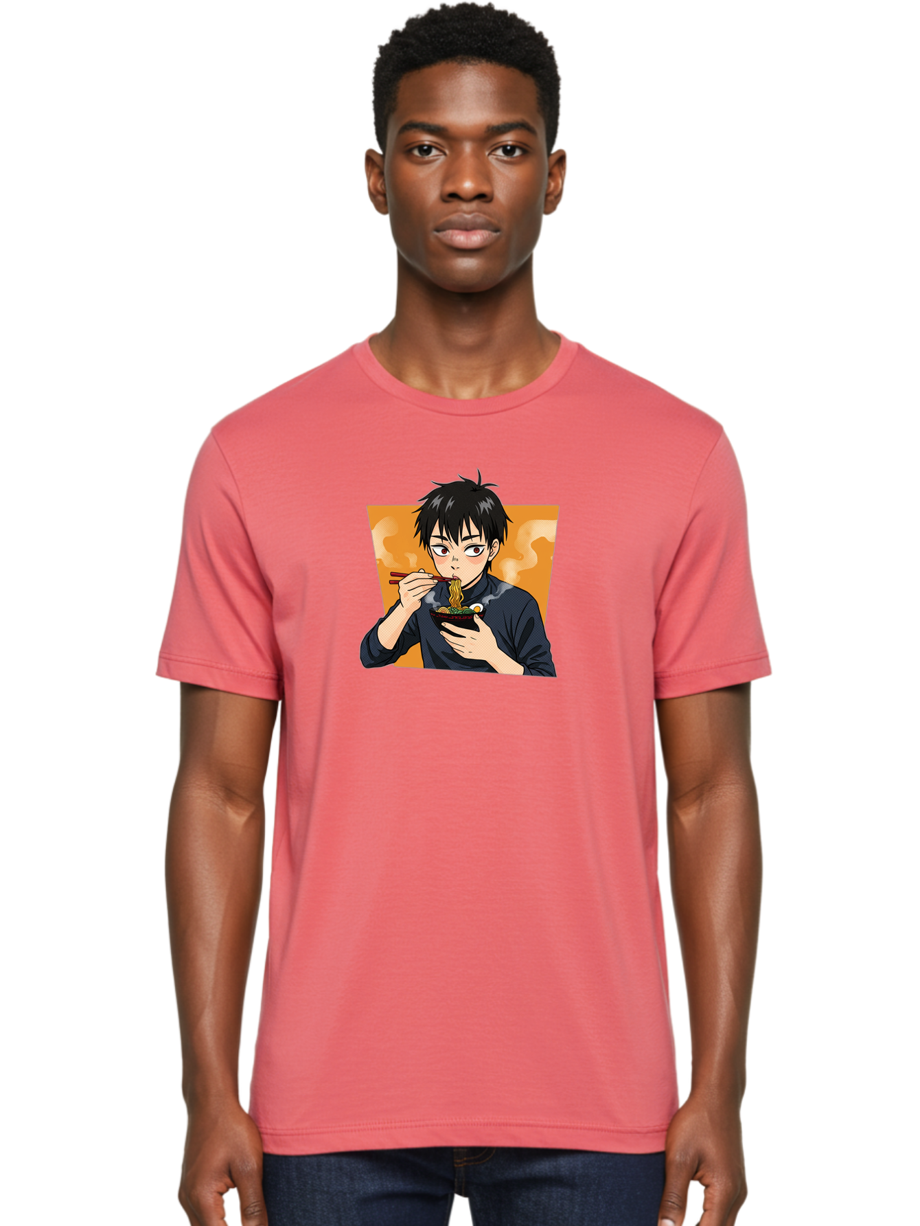 Eating-Ramen Men'S Graphic Tee, 100% Cotton, Comfortable Casual Summer Wear, Machine Washable, Anime Boy Eating Ramen, Steaming Hot Noodles, Chopsticks, Delicious Meal, Japanese Cuisine, Cartoon Style, Appetizing Food, Ramen Lover Bab887 20