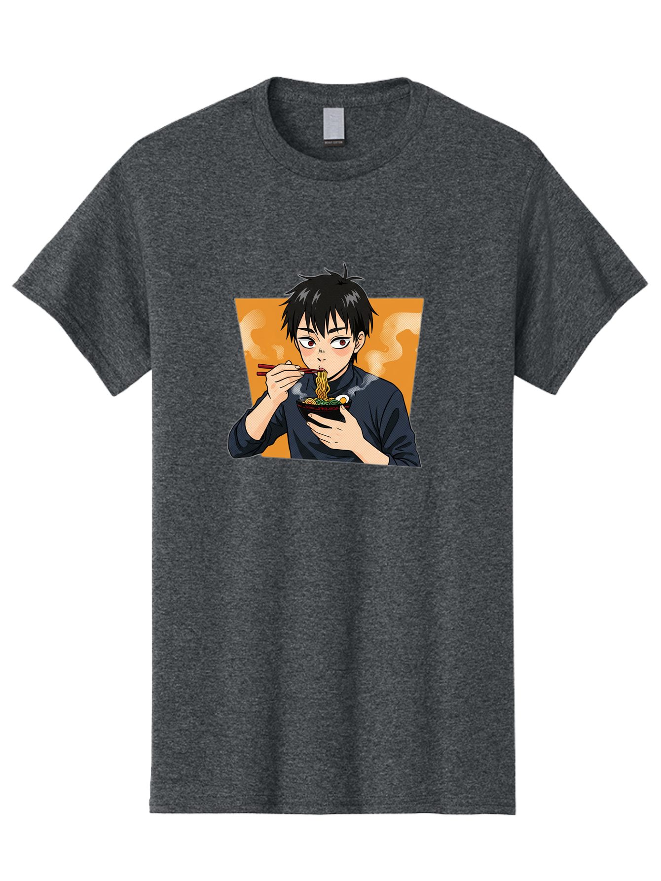 Eating-Ramen Men'S Graphic Tee, 100% Cotton, Comfortable Casual Summer Wear, Machine Washable, Anime Boy Eating Ramen, Steaming Hot Noodles, Chopsticks, Delicious Meal, Japanese Cuisine, Cartoon Style, Appetizing Food, Ramen Lover Bab887 10