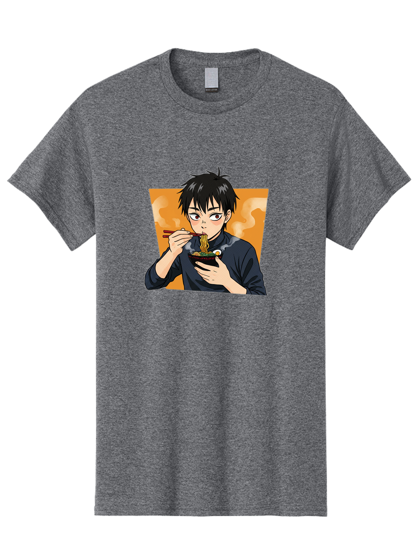 Eating-Ramen Men'S Graphic Tee, 100% Cotton, Comfortable Casual Summer Wear, Machine Washable, Anime Boy Eating Ramen, Steaming Hot Noodles, Chopsticks, Delicious Meal, Japanese Cuisine, Cartoon Style, Appetizing Food, Ramen Lover Bab887 12