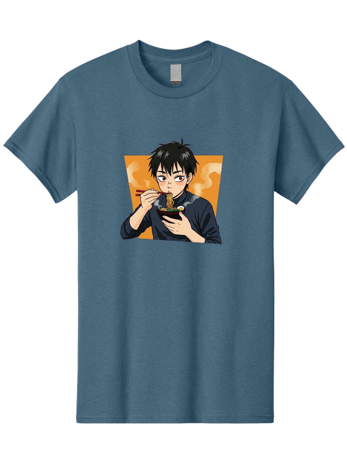 Eating-Ramen Men'S Graphic Tee, 100% Cotton, Comfortable Casual Summer Wear, Machine Washable, Anime Boy Eating Ramen, Steaming Hot Noodles, Chopsticks, Delicious Meal, Japanese Cuisine, Cartoon Style, Appetizing Food, Ramen Lover Bab887 11