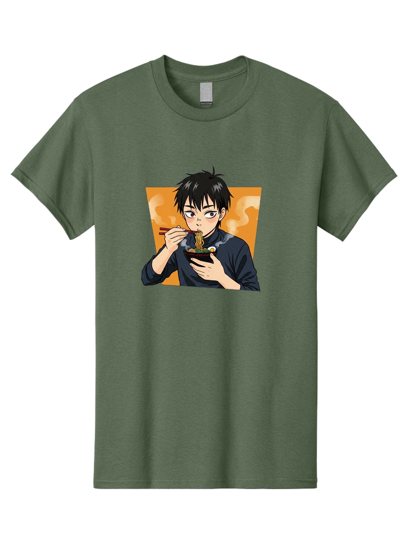Eating-Ramen Men'S Graphic Tee, 100% Cotton, Comfortable Casual Summer Wear, Machine Washable, Anime Boy Eating Ramen, Steaming Hot Noodles, Chopsticks, Delicious Meal, Japanese Cuisine, Cartoon Style, Appetizing Food, Ramen Lover Bab887 10