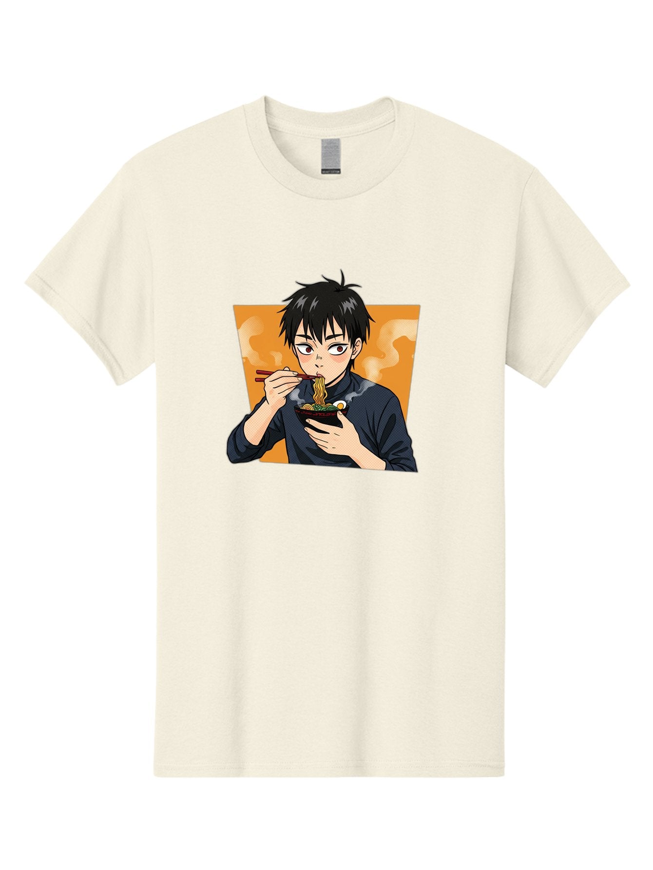 Eating-Ramen Men'S Graphic Tee, 100% Cotton, Comfortable Casual Summer Wear, Machine Washable, Anime Boy Eating Ramen, Steaming Hot Noodles, Chopsticks, Delicious Meal, Japanese Cuisine, Cartoon Style, Appetizing Food, Ramen Lover Bab887 13
