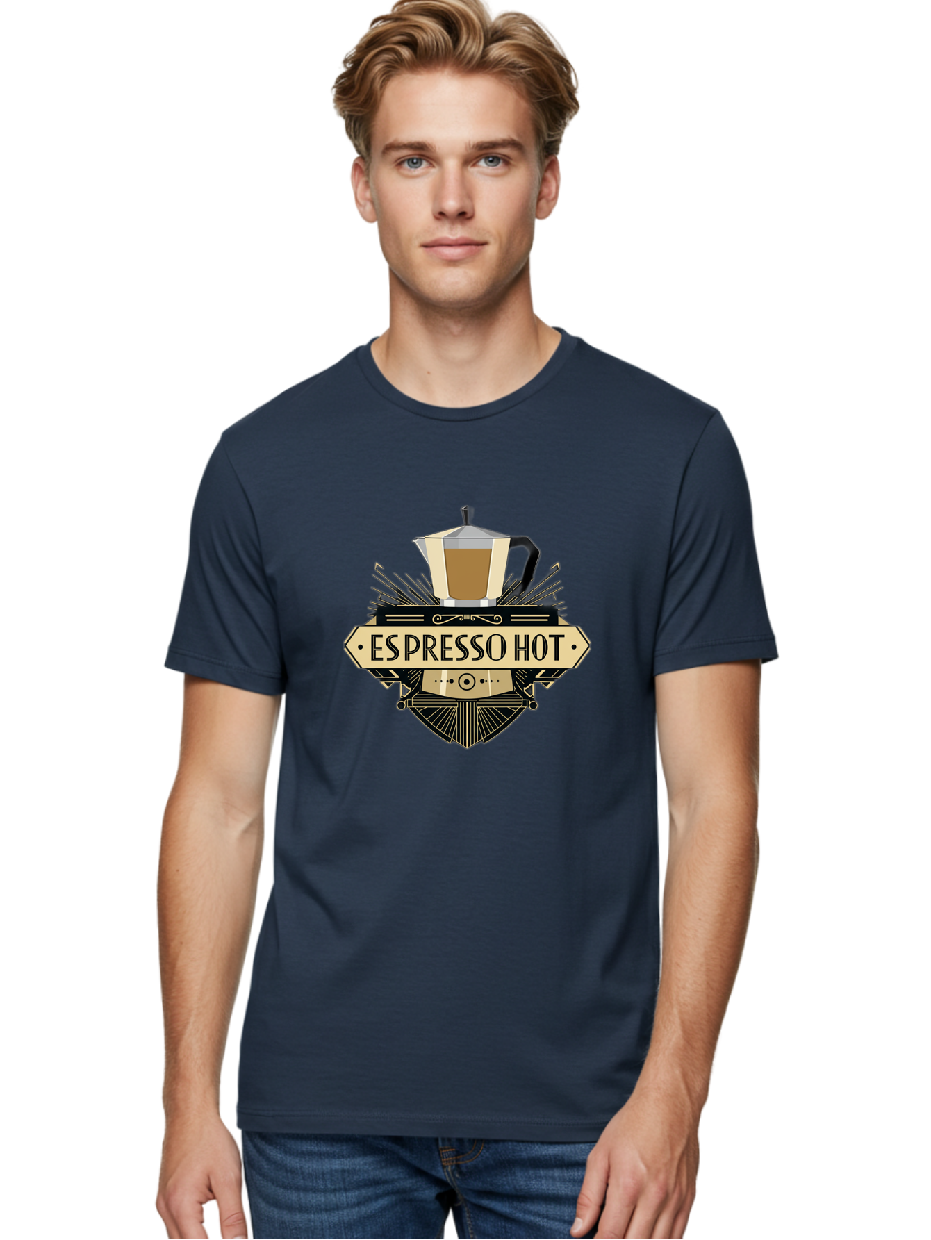 Espresso-Hot Men'S Graphic Tee, 100% Cotton, Comfortable Casual Summer Wear, Machine Washable, Coffee Shop Logo, Espresso Machine, Hot Coffee, Coffee Culture, Cafe Branding, Coffee Art, Coffee Design, Espresso Love, Coffee Signs, Bab889 17