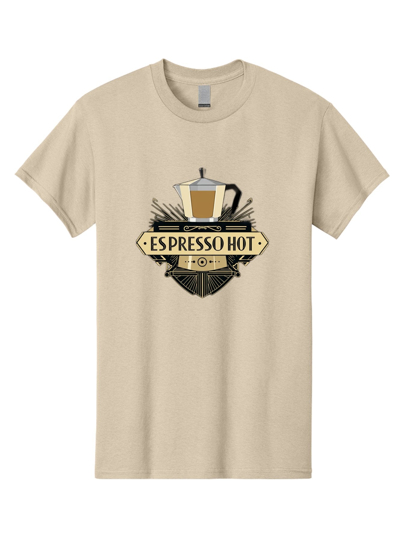 Espresso-Hot Men'S Graphic Tee, 100% Cotton, Comfortable Casual Summer Wear, Machine Washable, Coffee Shop Logo, Espresso Machine, Hot Coffee, Coffee Culture, Cafe Branding, Coffee Art, Coffee Design, Espresso Love, Coffee Signs, Bab889 8