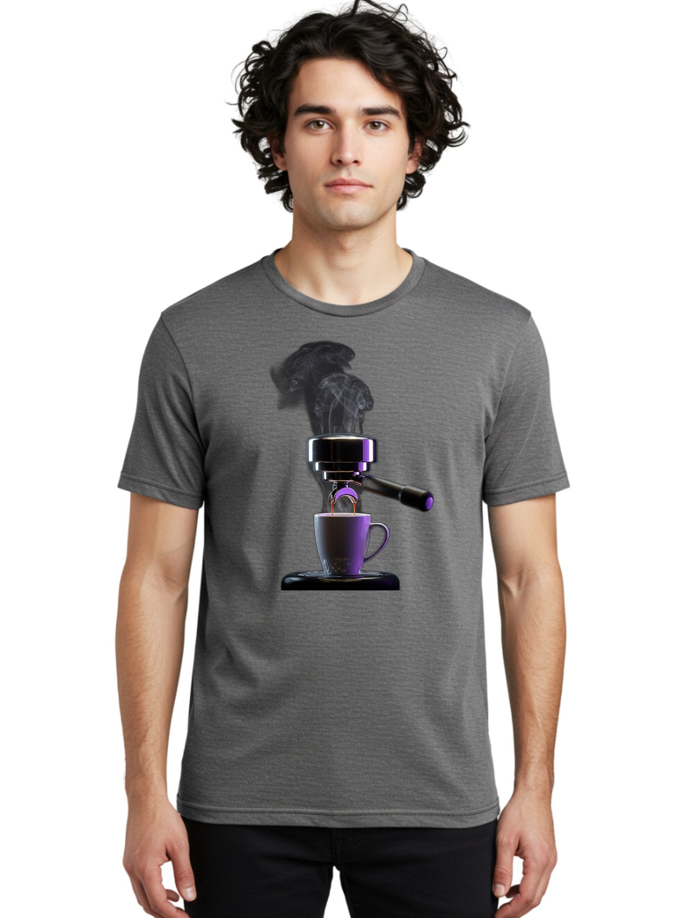 Espresso-Machine Men'S Graphic Tee, 100% Cotton, Comfortable Casual Summer Wear, Machine Washable, Espresso Machine, Coffee Cup, Steam Rising, Coffee Brewing, Black Coffee, Cafe Culture, Coffee Art, Morning Coffee, Espresso Shot, Coffee Time Bab890 23