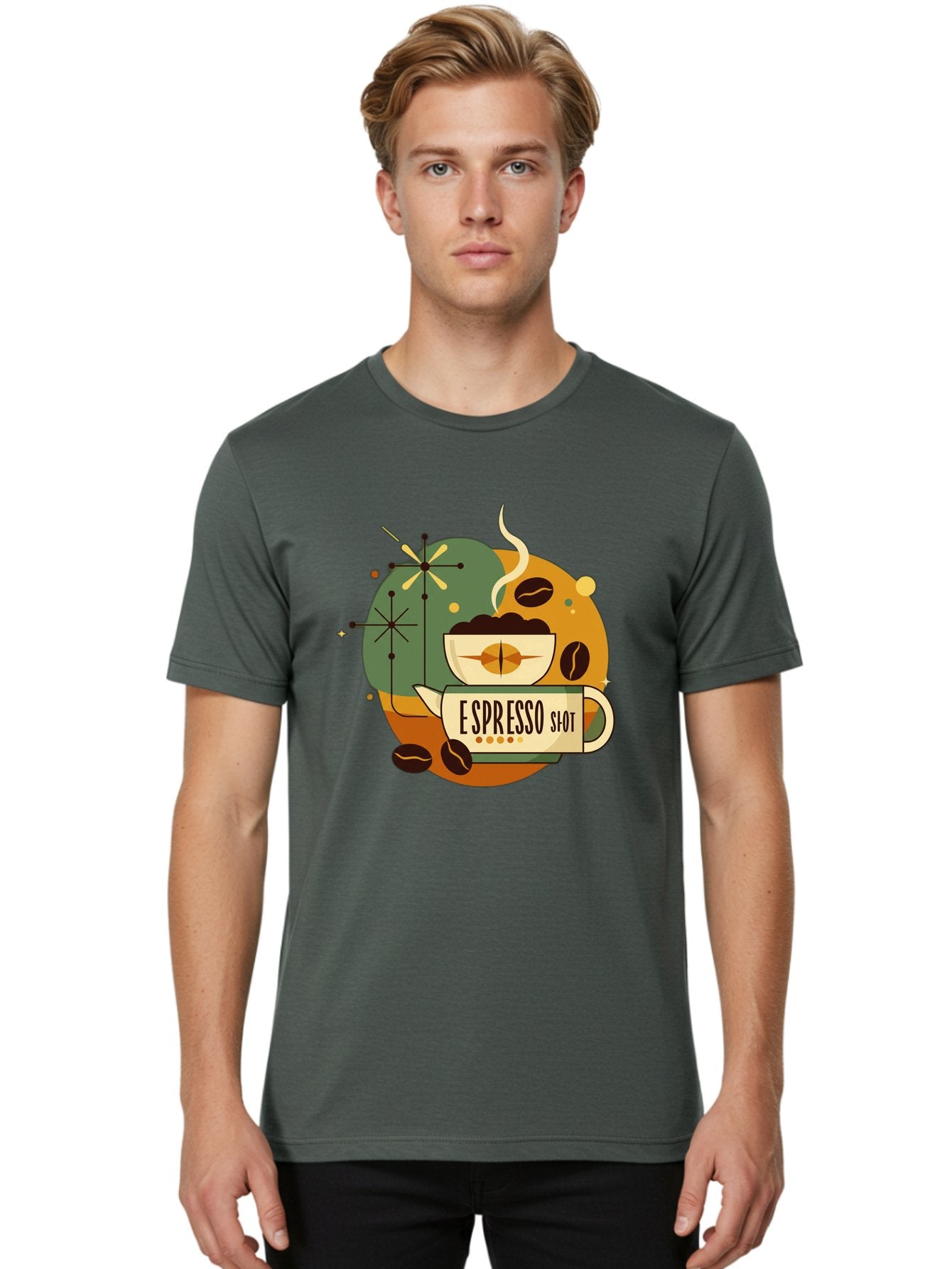 Espresso-Shot-1 Men'S Graphic Tee, 100% Cotton, Comfortable Casual Summer Wear, Machine Washable, Espresso Cup, Coffee Beans, Steaming Hot, Morning Coffee, Caffeine Boost, Coffee Break, Coffee Culture, Coffee Art, Coffee Design Bab891 16