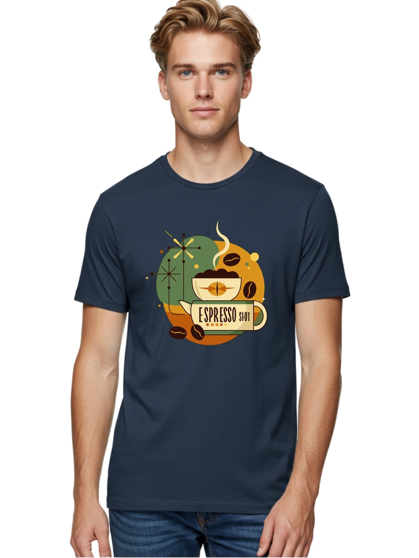 Espresso-Shot-1 Men'S Graphic Tee, 100% Cotton, Comfortable Casual Summer Wear, Machine Washable, Espresso Cup, Coffee Beans, Steaming Hot, Morning Coffee, Caffeine Boost, Coffee Break, Coffee Culture, Coffee Art, Coffee Design Bab891 24