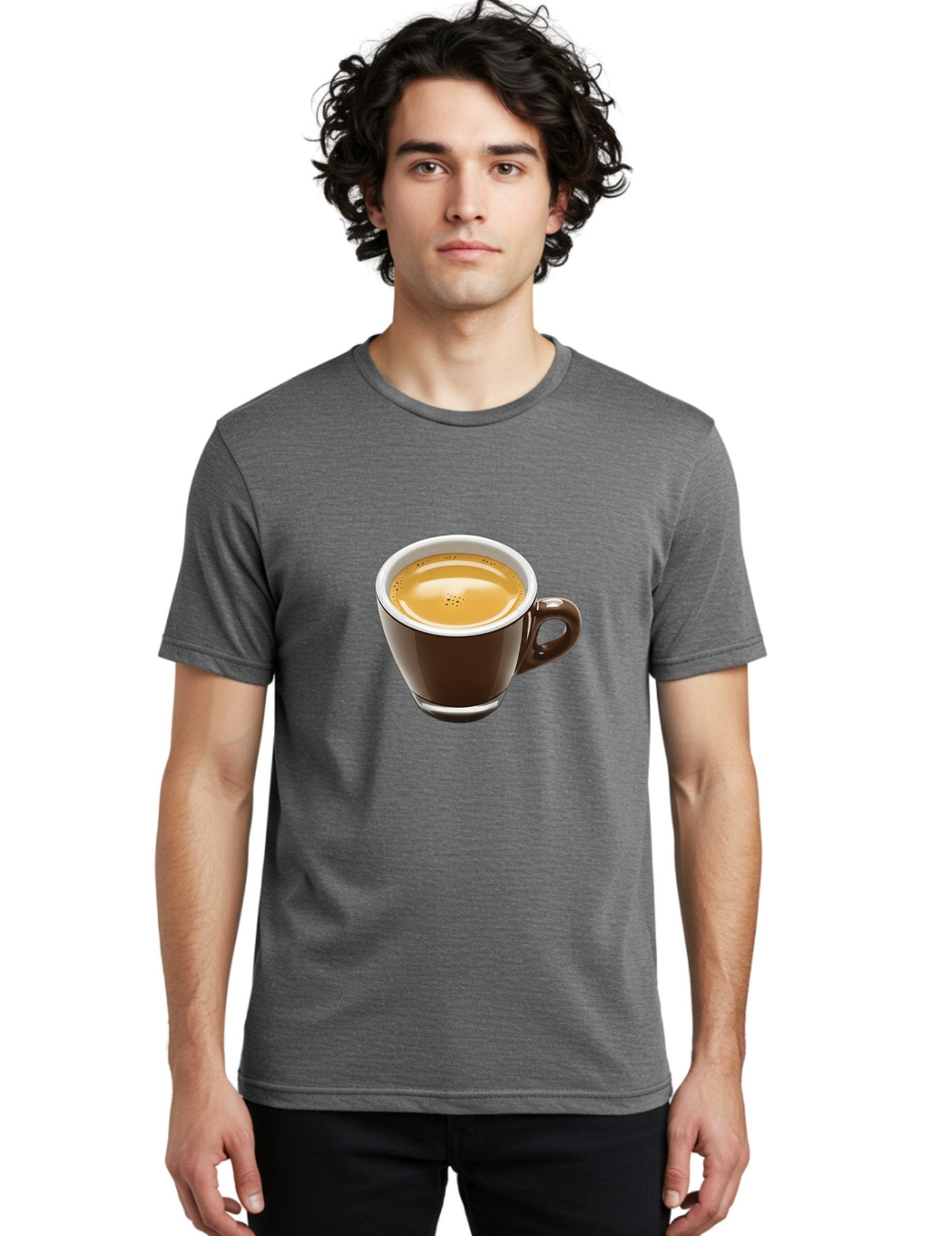 Espresso Men'S Graphic Tee, 100% Cotton, Comfortable Casual Summer Wear, Machine Washable, Coffee Cup, Espresso, Morning Coffee, Crema On Top, Coffee Beverage, Brown Ceramic Cup, Coffee Culture Bab894 27