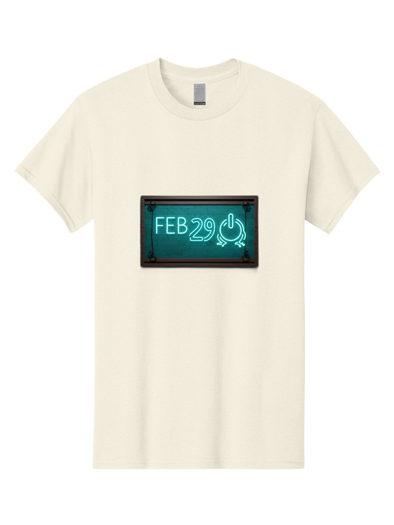 Feb-29-1 Men'S Graphic Tee, 100% Cotton, Comfortable Casual Summer Wear, Machine Washable, Leap Day, February 29, Neon Sign, Retro Advertisement, Blackboard Style, Clock, Time, Countdown, Holiday Concept, Calendar Date Bab896 6