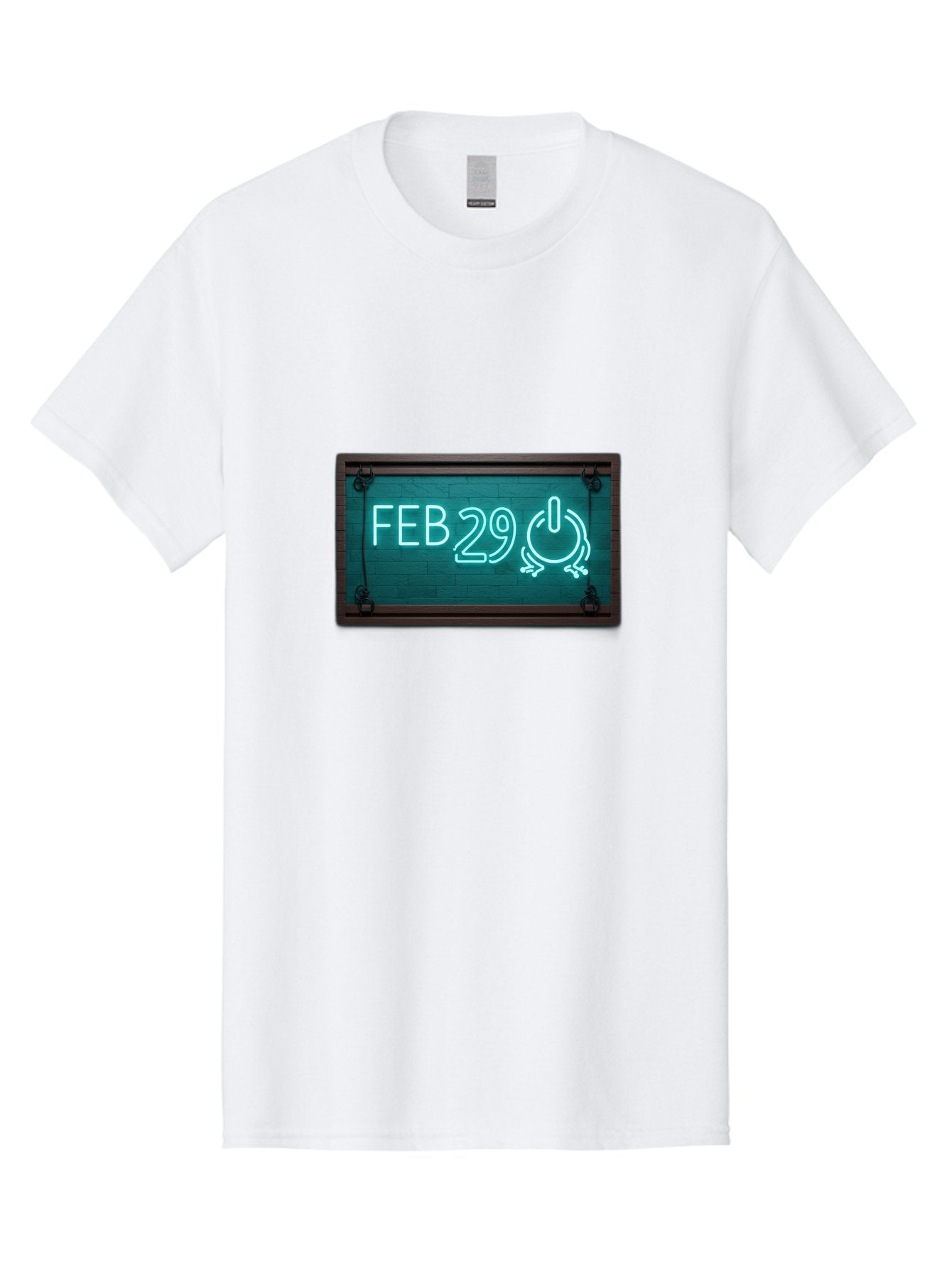 Feb-29-1 Men'S Graphic Tee, 100% Cotton, Comfortable Casual Summer Wear, Machine Washable, Leap Day, February 29, Neon Sign, Retro Advertisement, Blackboard Style, Clock, Time, Countdown, Holiday Concept, Calendar Date Bab896 15