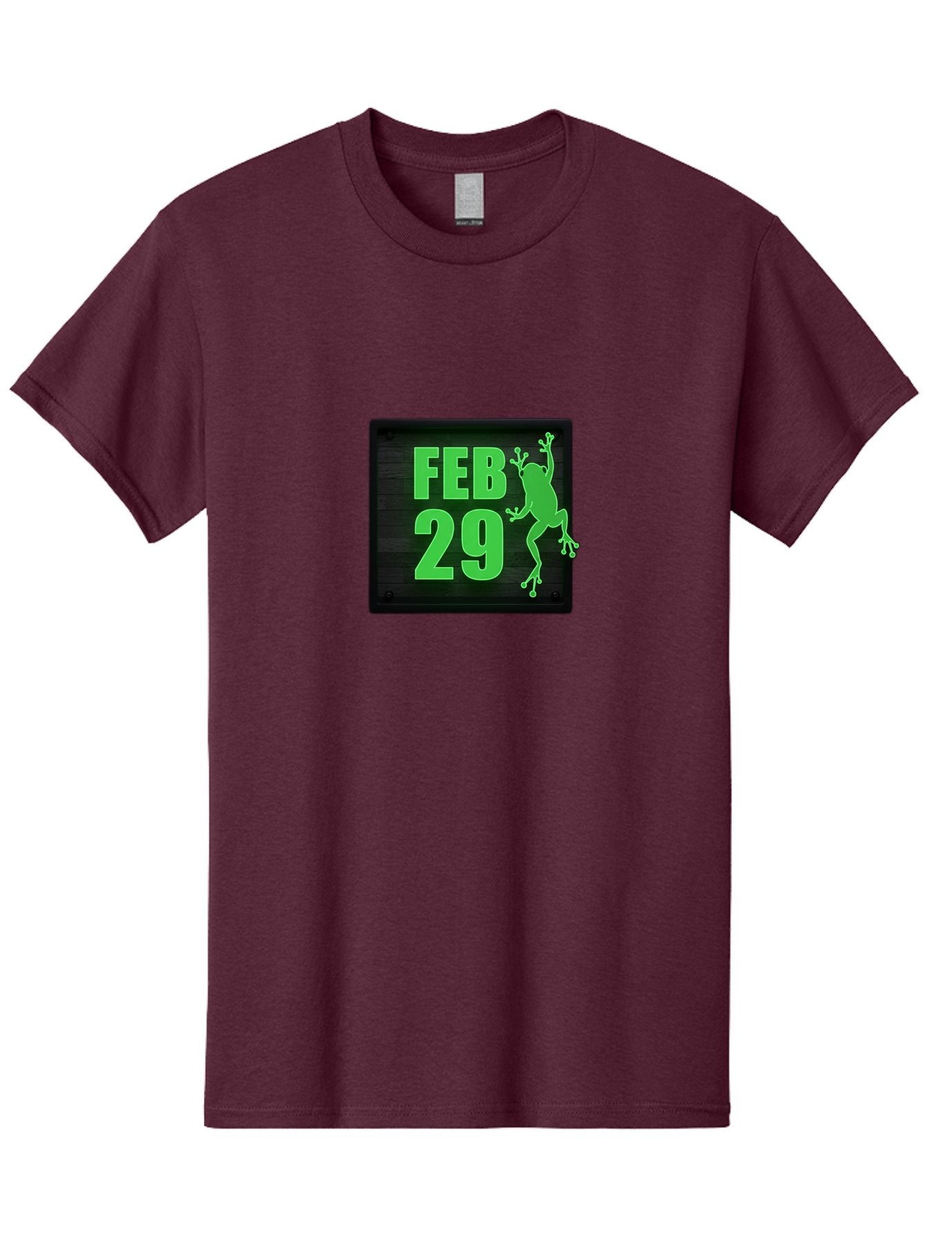 Feb-29 Men'S Graphic Tee, 100% Cotton, Comfortable Casual Summer Wear, Machine Washable, February 29, Leap Day, Frog Silhouette, Green Text, Black Sign, Fun Design, Quirky Graphics, Festive Elements, Unique Calendar Date Bab900 8