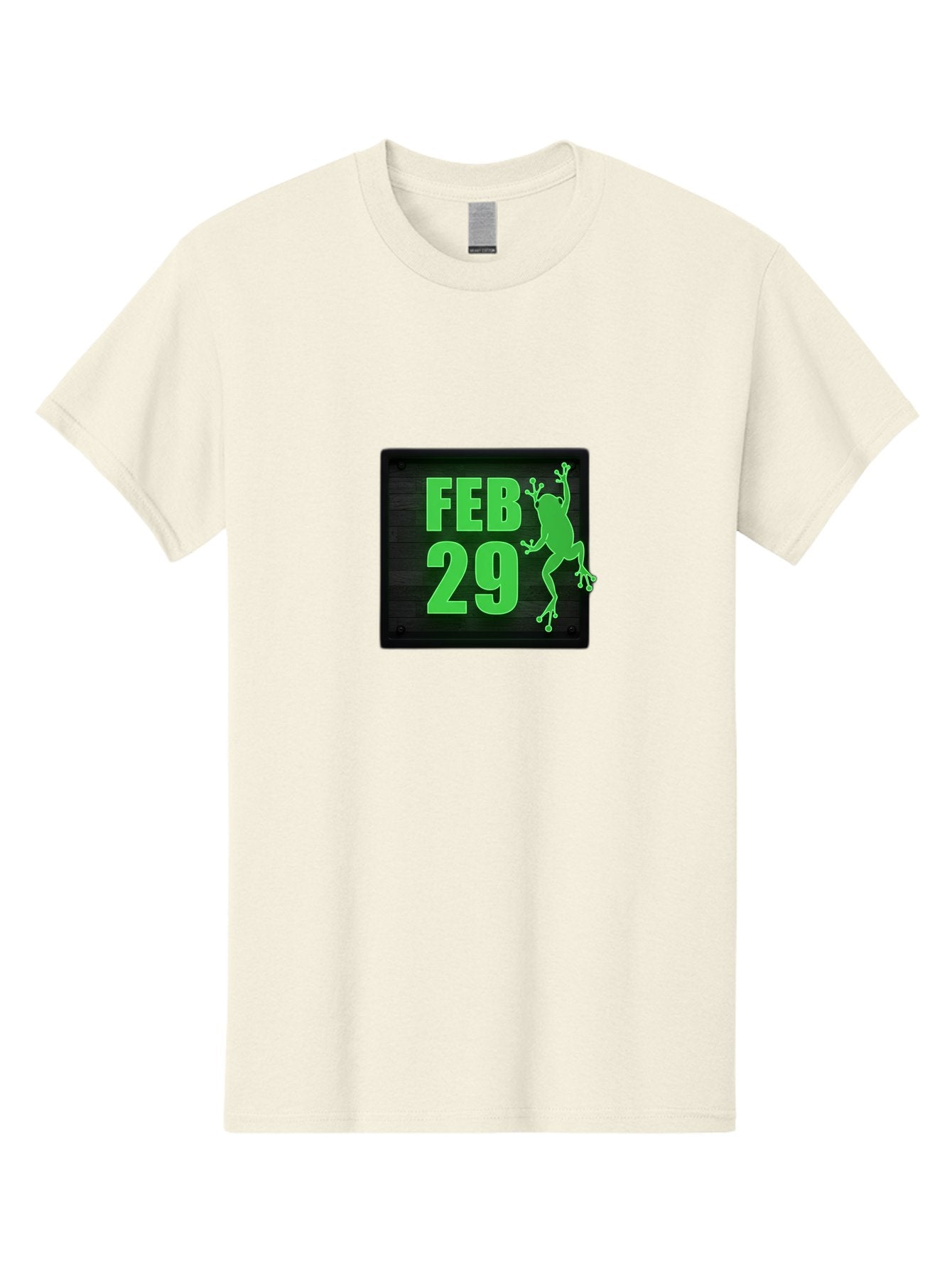 Feb-29 Men'S Graphic Tee, 100% Cotton, Comfortable Casual Summer Wear, Machine Washable, February 29, Leap Day, Frog Silhouette, Green Text, Black Sign, Fun Design, Quirky Graphics, Festive Elements, Unique Calendar Date Bab900 9