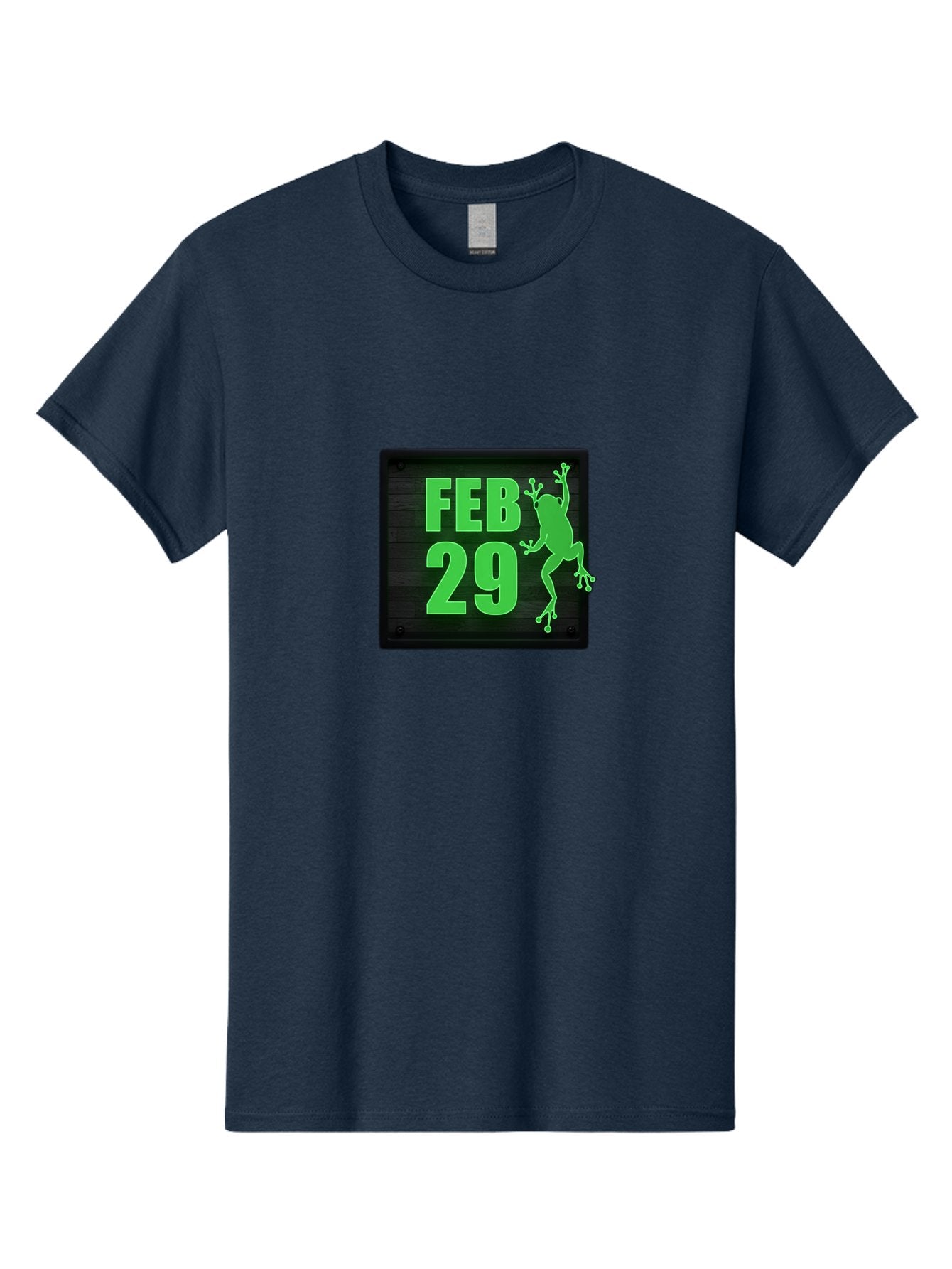 Feb-29 Men'S Graphic Tee, 100% Cotton, Comfortable Casual Summer Wear, Machine Washable, February 29, Leap Day, Frog Silhouette, Green Text, Black Sign, Fun Design, Quirky Graphics, Festive Elements, Unique Calendar Date Bab900 6