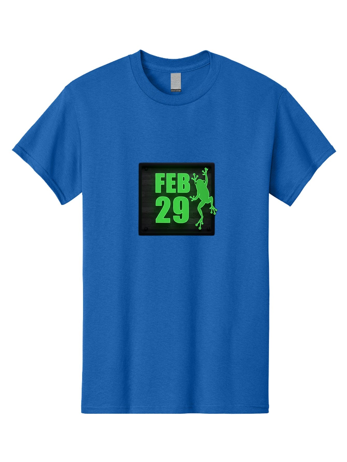 Feb-29 Men'S Graphic Tee, 100% Cotton, Comfortable Casual Summer Wear, Machine Washable, February 29, Leap Day, Frog Silhouette, Green Text, Black Sign, Fun Design, Quirky Graphics, Festive Elements, Unique Calendar Date Bab900 7