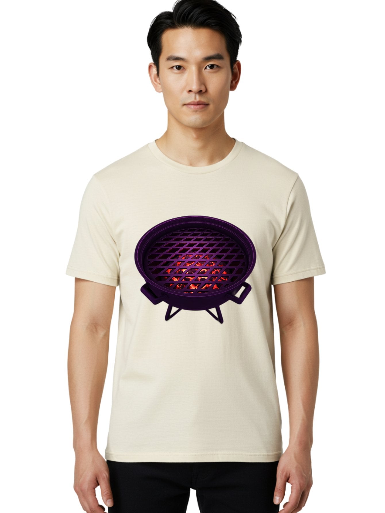 Fire-Pit Men'S Graphic Tee, 100% Cotton, Comfortable Casual Summer Wear, Machine Washable, Fire Pit, Grill Grate, Burning Coals, Outdoor Cooking, Camping Gear, Barbecue, Grill, Outdoor Fire Bab903 22