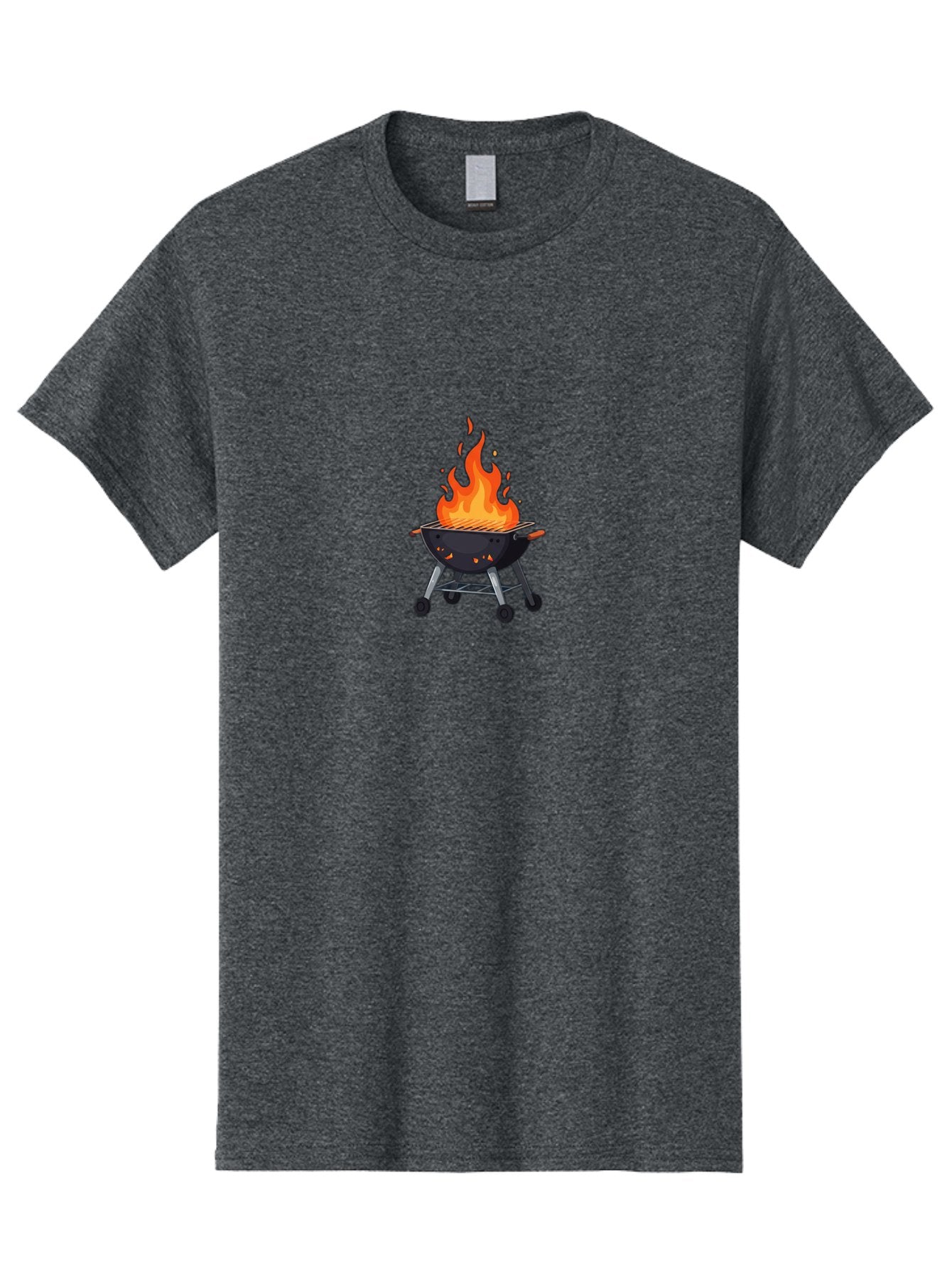 Flame-Grill Men'S Graphic Tee, 100% Cotton, Comfortable Casual Summer Wear, Machine Washable, Charcoal Grill, Grilling, Barbecue, Grill On Fire, Cooking Outdoors, Summer Fun, Grill Cooking, Barbecue Grill Bab908 10