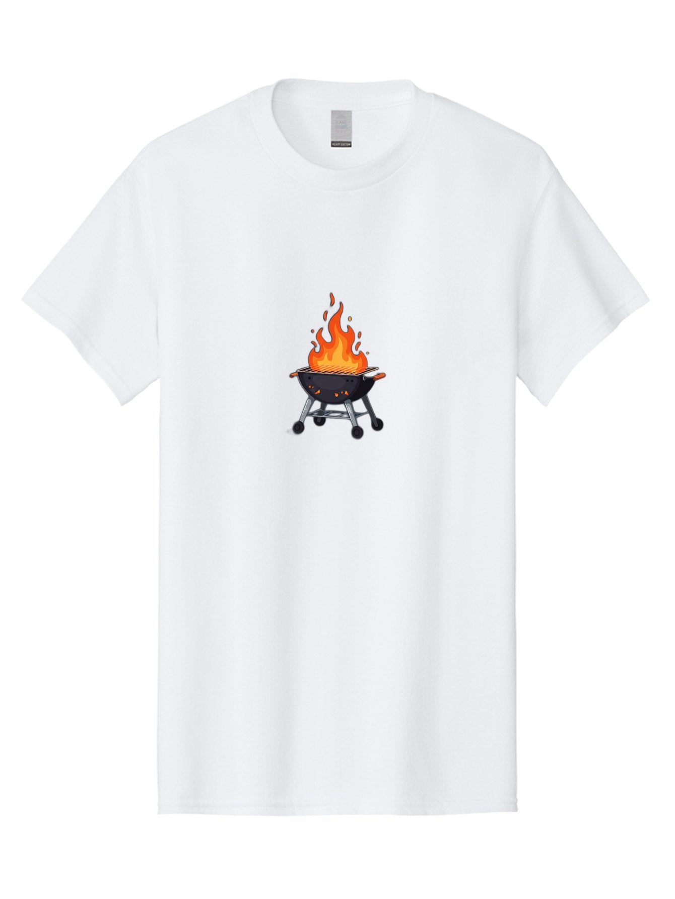 Flame-Grill Men'S Graphic Tee, 100% Cotton, Comfortable Casual Summer Wear, Machine Washable, Charcoal Grill, Grilling, Barbecue, Grill On Fire, Cooking Outdoors, Summer Fun, Grill Cooking, Barbecue Grill Bab908 11