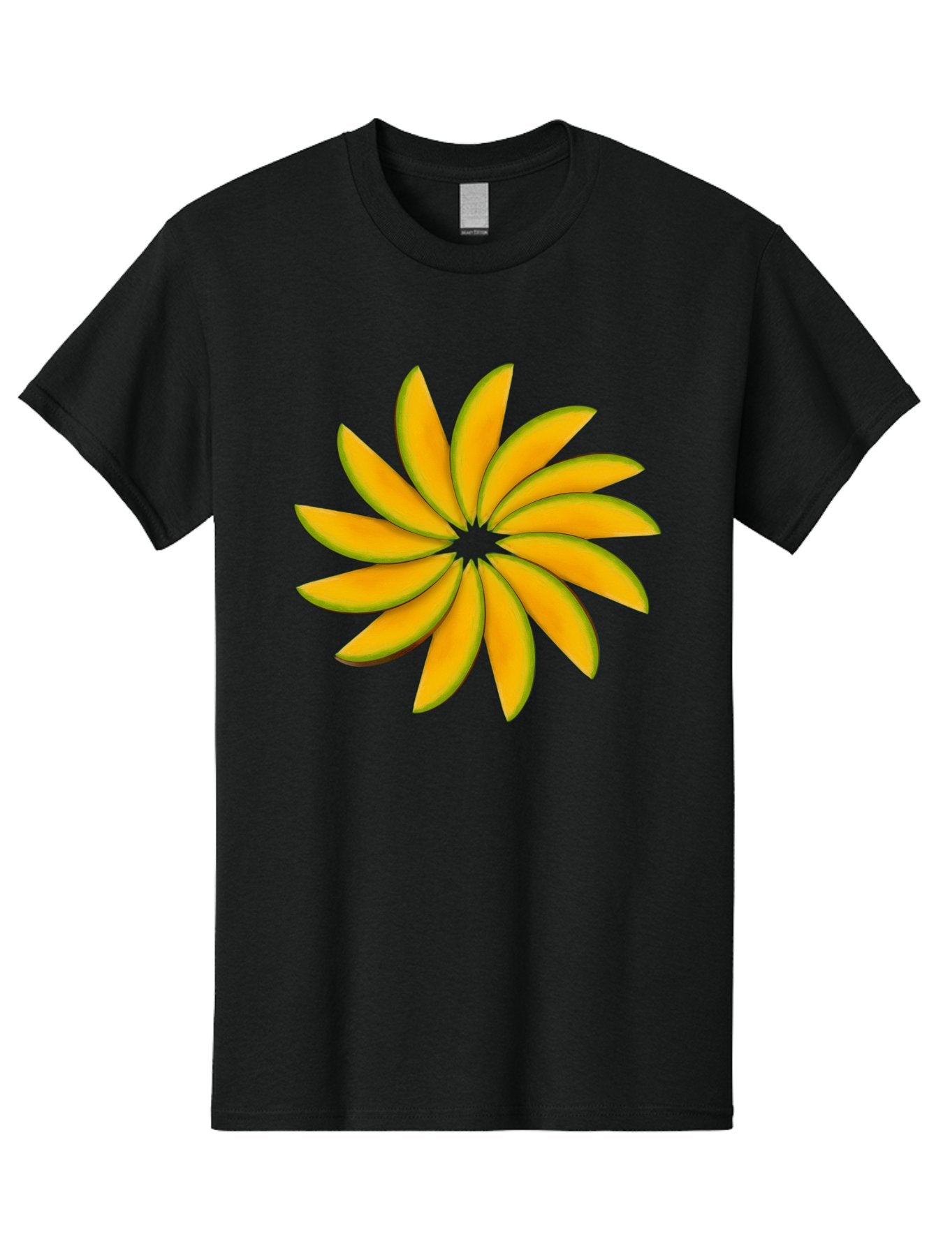 Flower Men'S Graphic Tee, 100% Cotton, Comfortable Casual Summer Wear, Machine Washable, Yellow Flower, Floral Design, Digital Art, Vibrant Petals, Graphic Illustration, Flower Graphic, Orange-Yellow Hues, Symmetrical Shape, Stylized Bloom Bab912 8