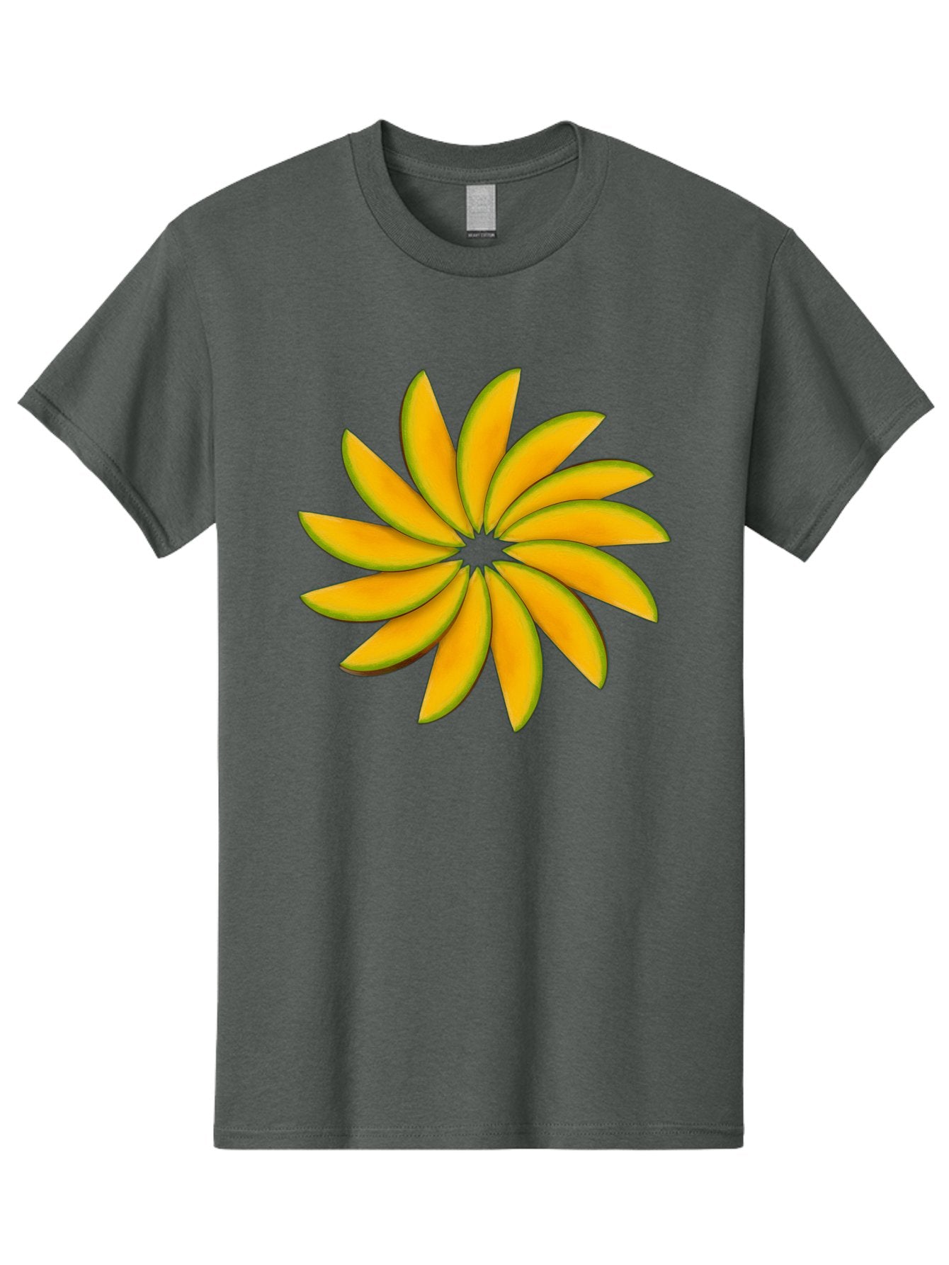 Flower Men'S Graphic Tee, 100% Cotton, Comfortable Casual Summer Wear, Machine Washable, Yellow Flower, Floral Design, Digital Art, Vibrant Petals, Graphic Illustration, Flower Graphic, Orange-Yellow Hues, Symmetrical Shape, Stylized Bloom Bab912 11