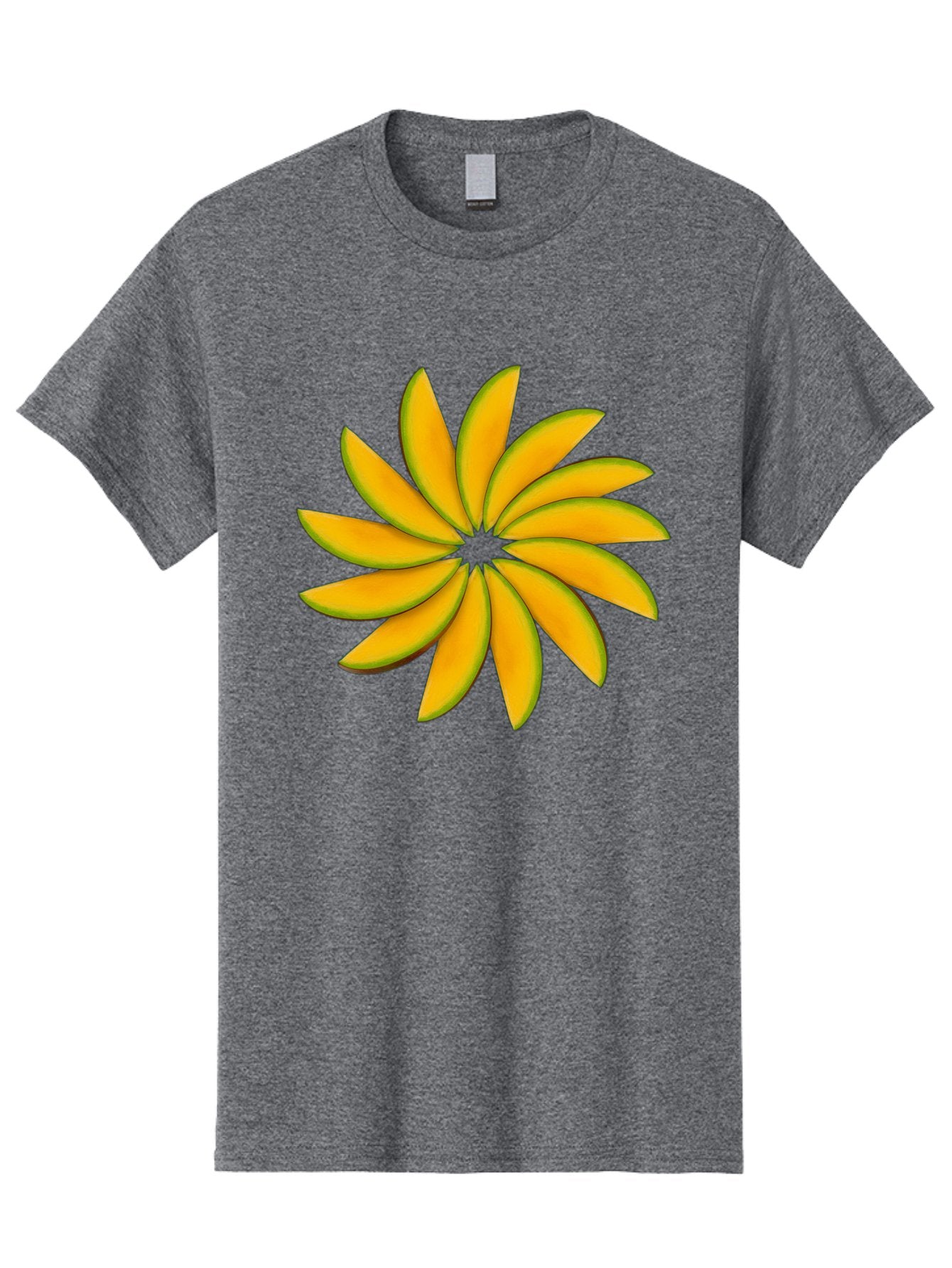 Flower Men'S Graphic Tee, 100% Cotton, Comfortable Casual Summer Wear, Machine Washable, Yellow Flower, Floral Design, Digital Art, Vibrant Petals, Graphic Illustration, Flower Graphic, Orange-Yellow Hues, Symmetrical Shape, Stylized Bloom Bab912 7