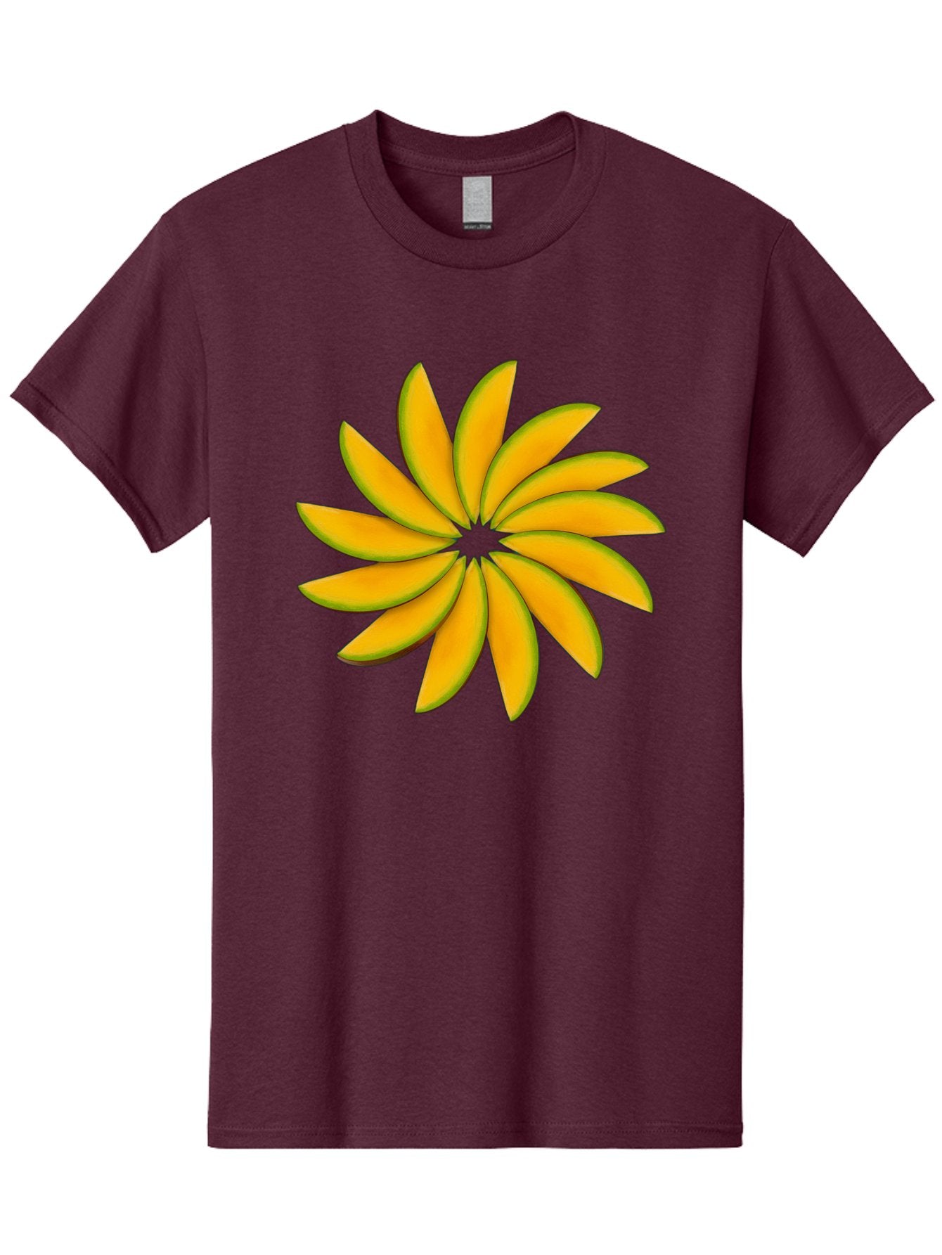 Flower Men'S Graphic Tee, 100% Cotton, Comfortable Casual Summer Wear, Machine Washable, Yellow Flower, Floral Design, Digital Art, Vibrant Petals, Graphic Illustration, Flower Graphic, Orange-Yellow Hues, Symmetrical Shape, Stylized Bloom Bab912