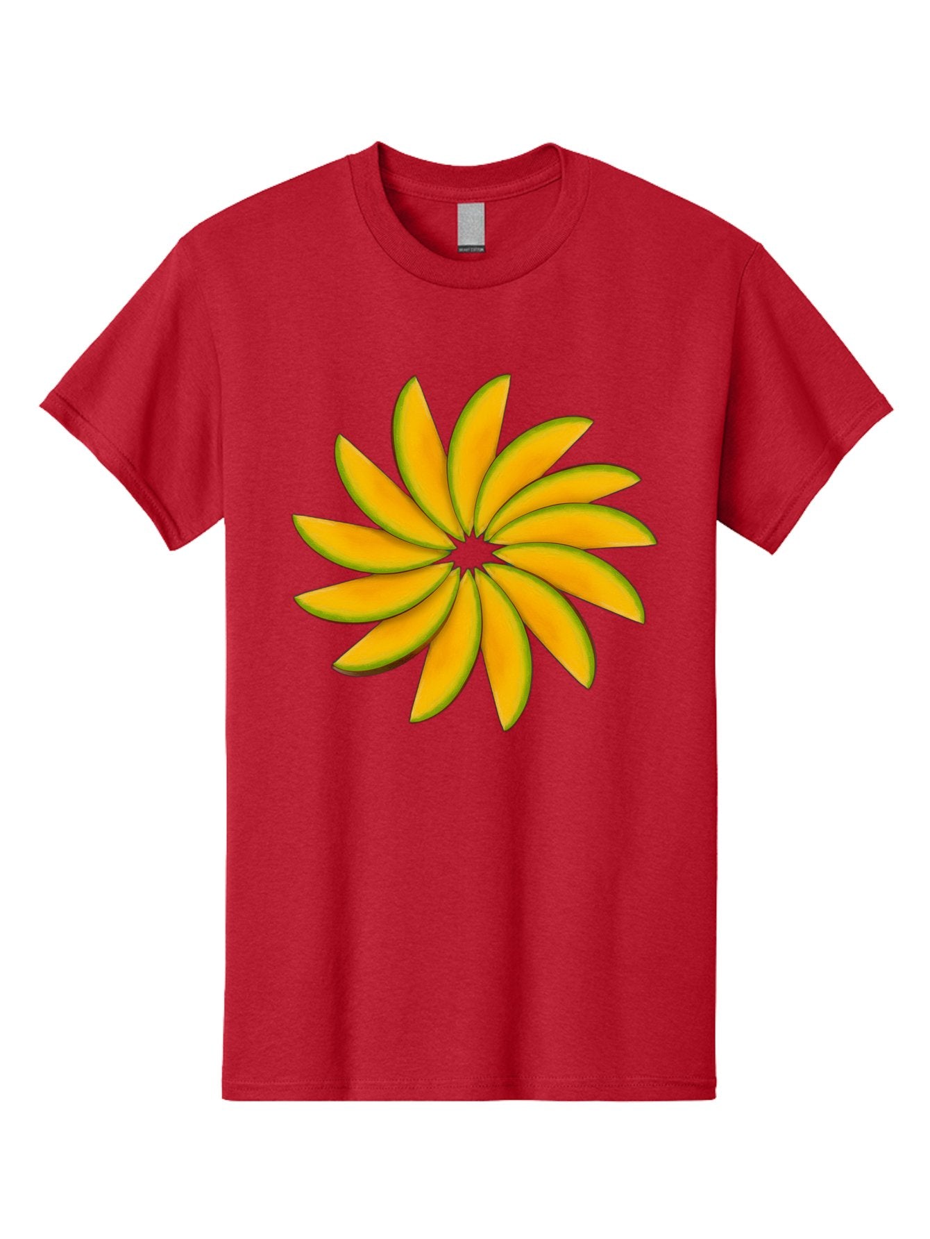 Flower Men'S Graphic Tee, 100% Cotton, Comfortable Casual Summer Wear, Machine Washable, Yellow Flower, Floral Design, Digital Art, Vibrant Petals, Graphic Illustration, Flower Graphic, Orange-Yellow Hues, Symmetrical Shape, Stylized Bloom Bab912 14