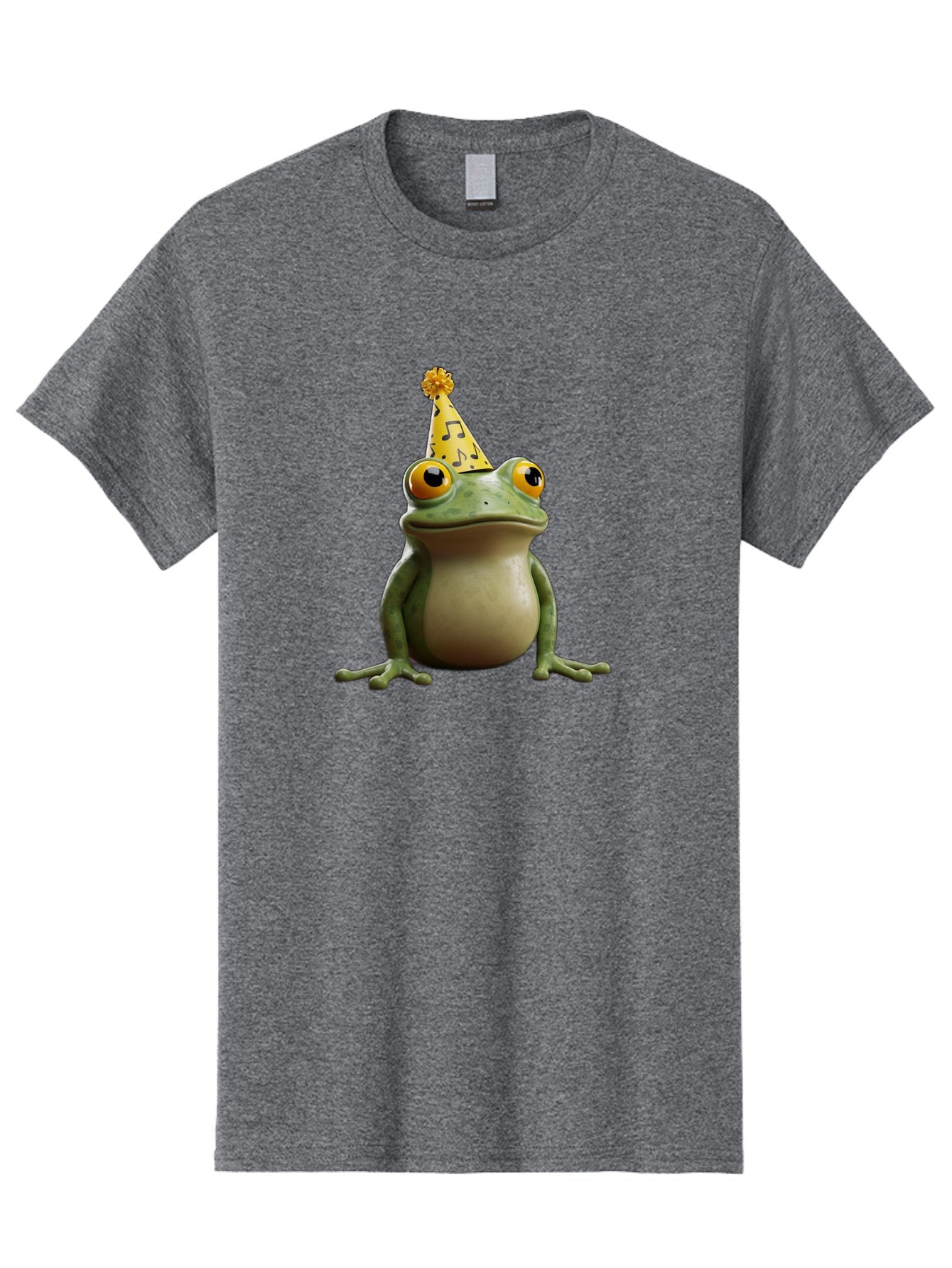 Frog-In-Party-Hat-3 Men'S Graphic Tee, 100% Cotton, Comfortable Casual Summer Wear, Machine Washable, Cartoon Frog, Party Hat, Celebration, Funny Animal, Comical Expression, Quirky Character, Playful Vibe, Silly Graphics Bab923 7