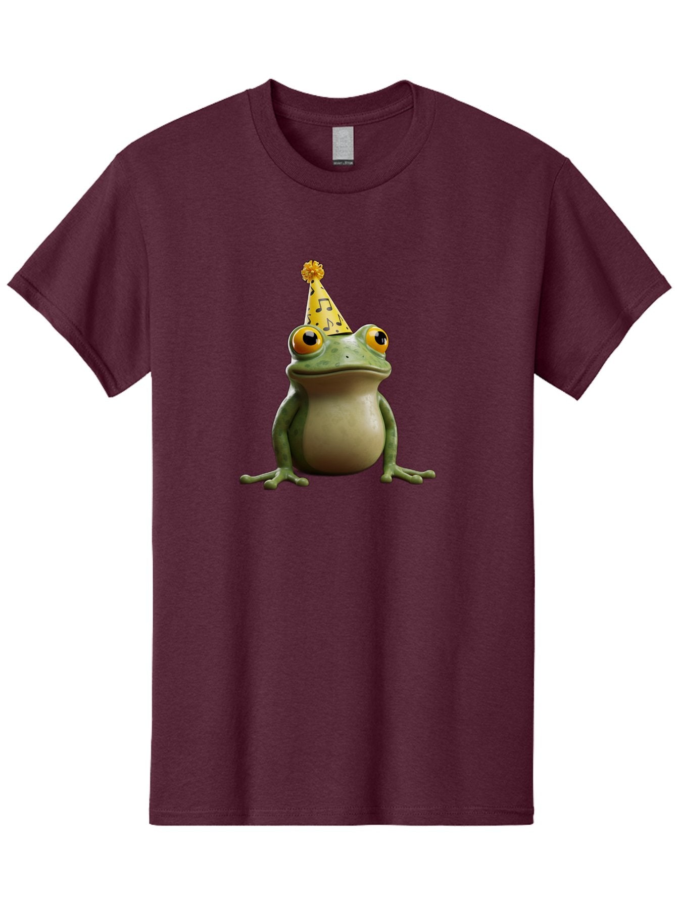 Frog-In-Party-Hat-3 Men'S Graphic Tee, 100% Cotton, Comfortable Casual Summer Wear, Machine Washable, Cartoon Frog, Party Hat, Celebration, Funny Animal, Comical Expression, Quirky Character, Playful Vibe, Silly Graphics Bab923 8