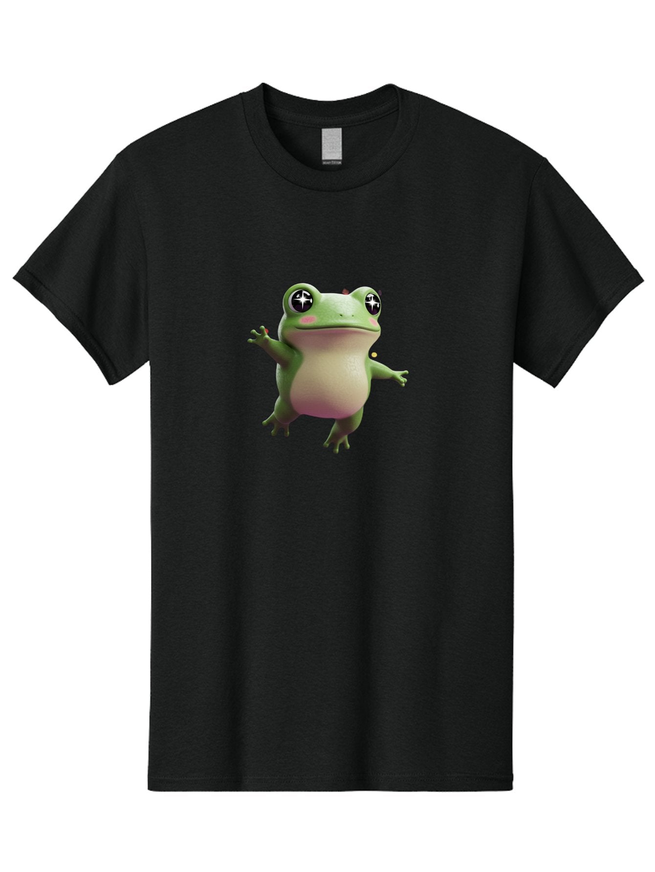Frog-Meme Men'S Graphic Tee, 100% Cotton, Comfortable Casual Summer Wear, Machine Washable, Cartoon Frog, Green Amphibian, Funny Animal, Big Eyes, Playful Creature, Whimsical Character, Illustration Art, Cute Design, Humorous Graphic Bab925 14