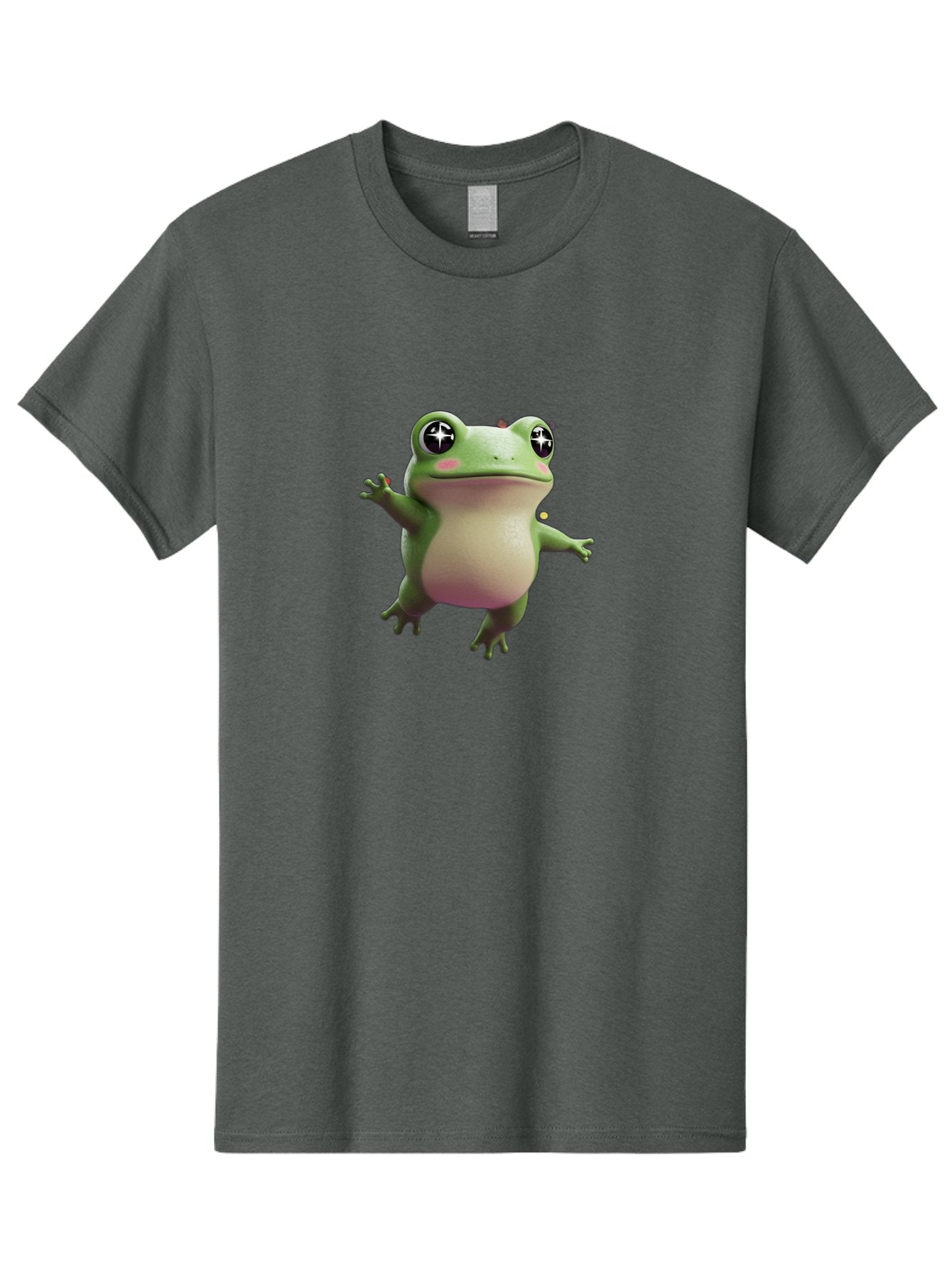 Frog-Meme Men'S Graphic Tee, 100% Cotton, Comfortable Casual Summer Wear, Machine Washable, Cartoon Frog, Green Amphibian, Funny Animal, Big Eyes, Playful Creature, Whimsical Character, Illustration Art, Cute Design, Humorous Graphic Bab925 11
